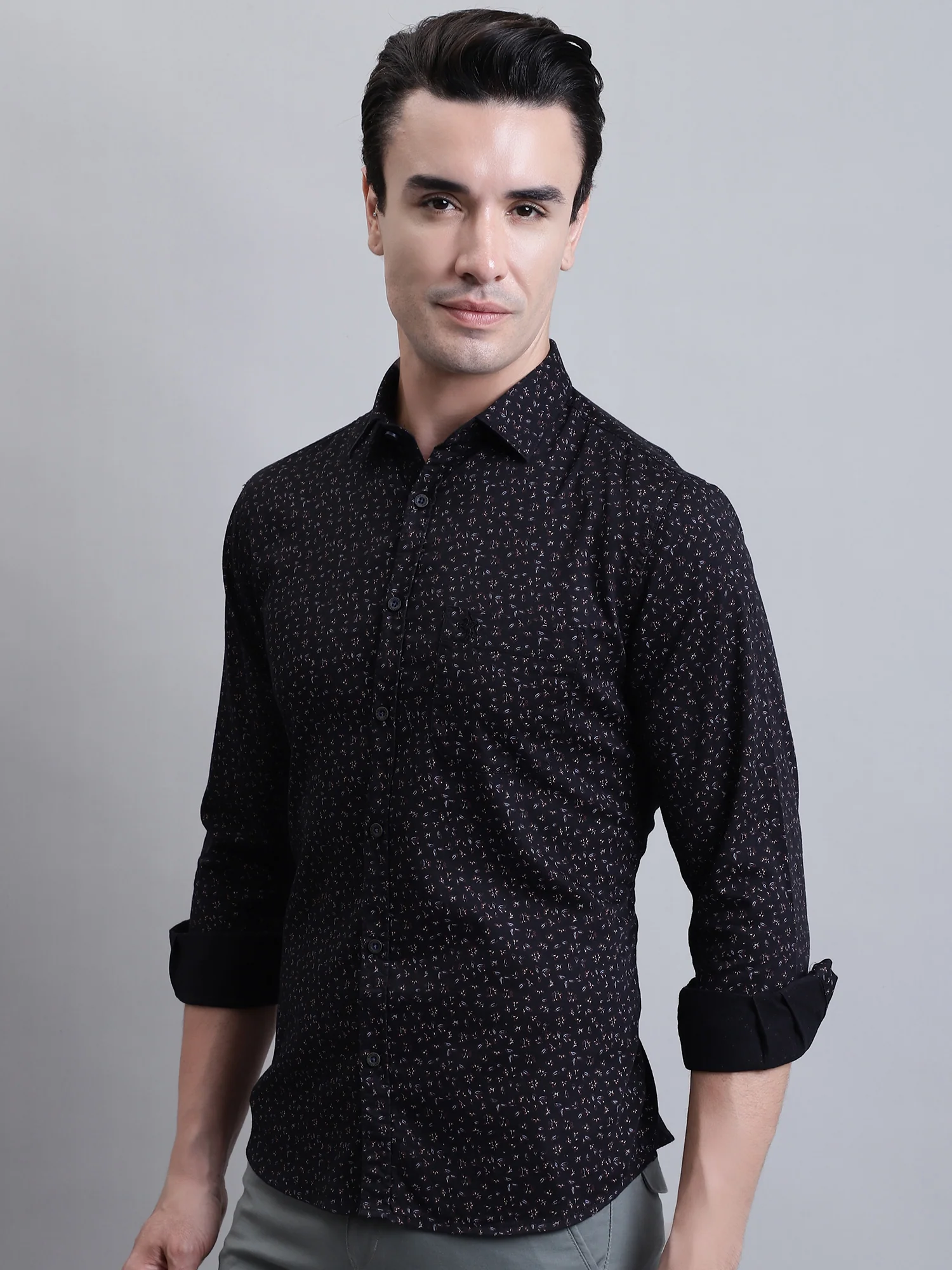 Casual Shirt for Men | Breathable & Soft with Color Fastness Regular Fit Spread Collar Neck Cotton Fabric Printed Pattern - Image 2