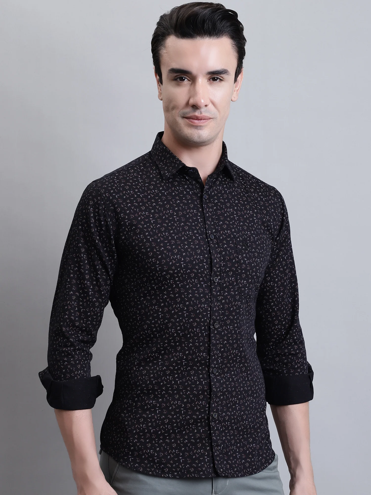 Casual Shirt for Men | Breathable & Soft with Color Fastness Regular Fit Spread Collar Neck Cotton Fabric Printed Pattern - Image 3