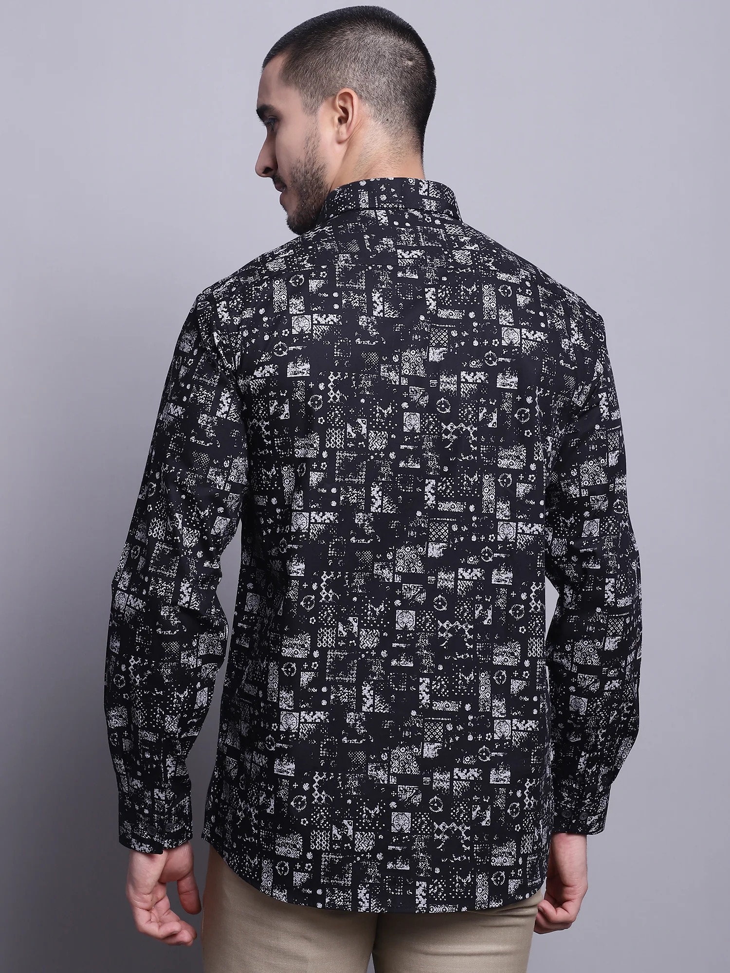 Formal Shirt for Men l Breathable & Soft with Color Fastness Regular Fit Spread Collar Neck Cotton Fabric Printed Pattern - Image 2