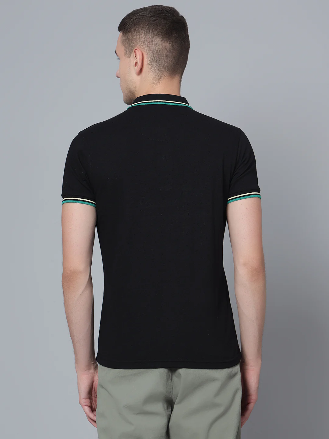 T-Shirt for Men | Breathable & Soft with Color Fastness Regular Fit Polo Neck Poly Cotton Fabric Solid Pattern - Image 4