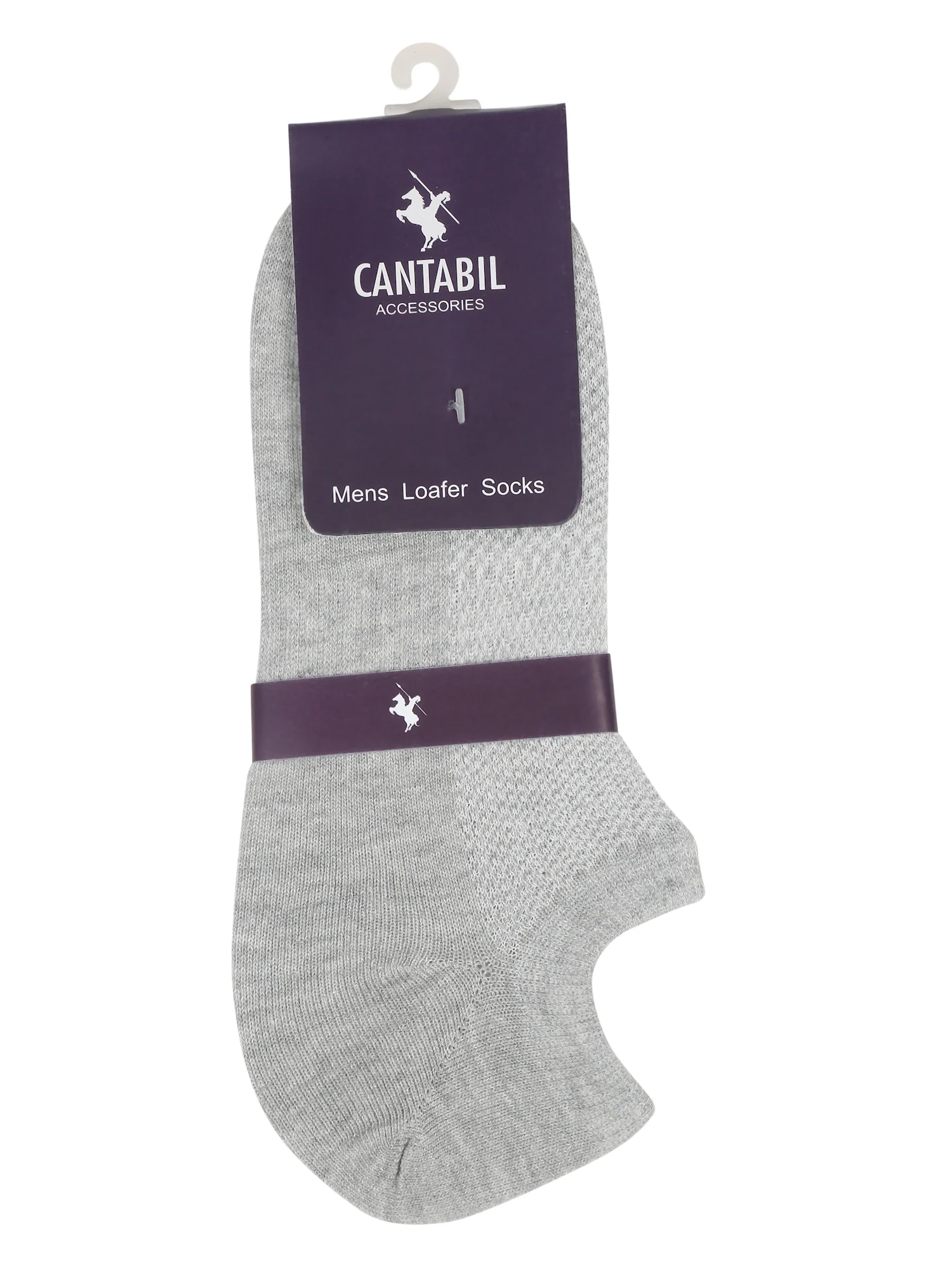 Men's Grey Melange Fashion No Show / Loafer Socks -Pack of 5 - Image 7