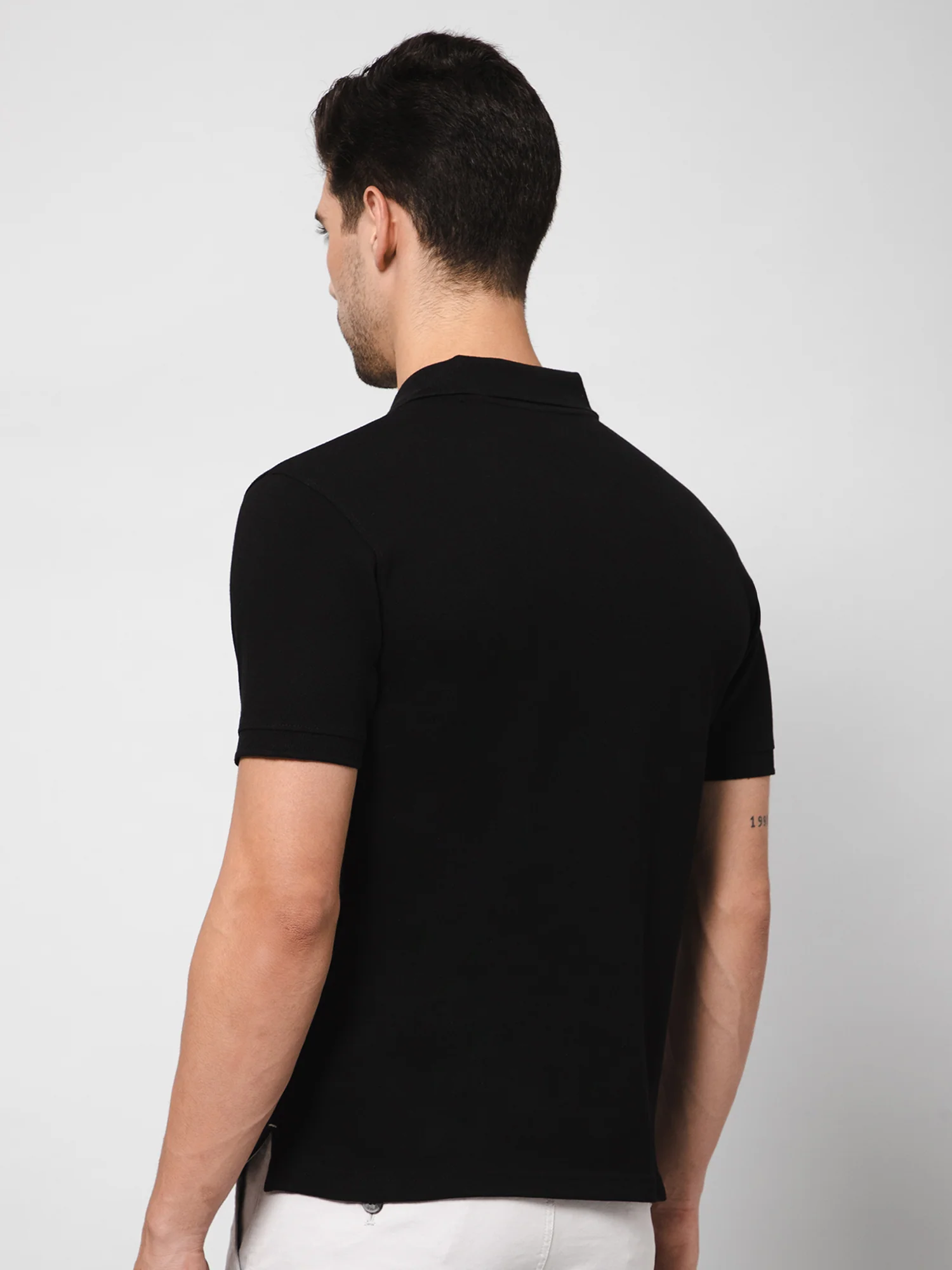 T-Shirt for Men | Breathable & Soft with Color Fastness Regular Fit Polo Neck Poly Cotton Fabric Solid Pattern - Image 4