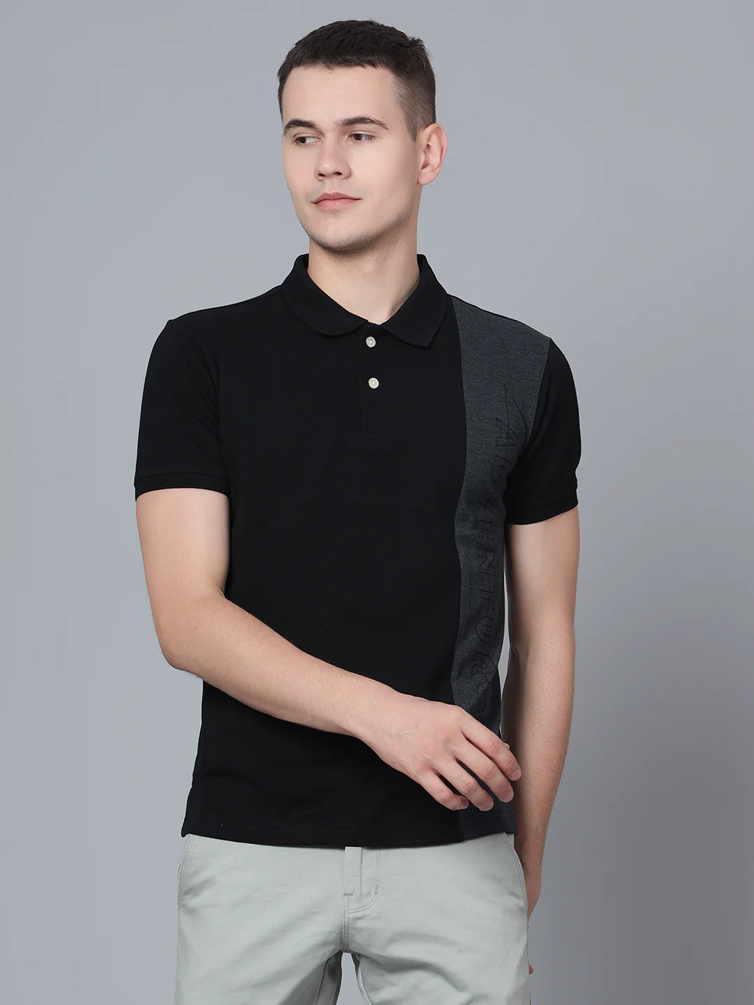 T-Shirt for Men | Breathable & Soft with Color Fastness Regular Fit Polo Neck Poly Cotton Fabric Solid Pattern - Image 2