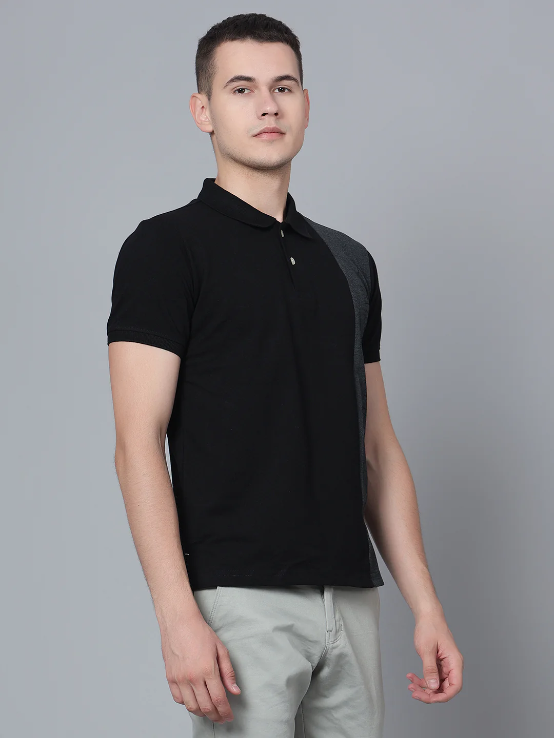 T-Shirt for Men | Breathable & Soft with Color Fastness Regular Fit Polo Neck Poly Cotton Fabric Solid Pattern - Image 4
