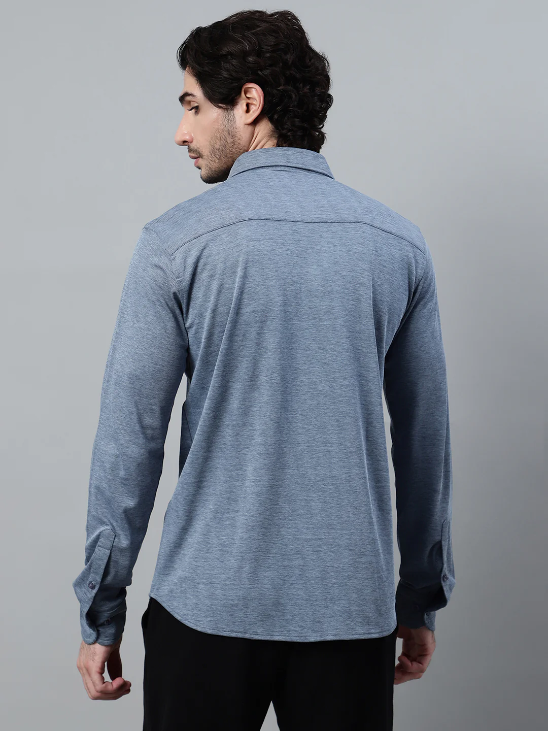 Casual Shirt for Men | Breathable & Soft with Color Fastness Regular Fit Spread Collar Neck Poly Cotton Fabric Solid Pattern - Image 2