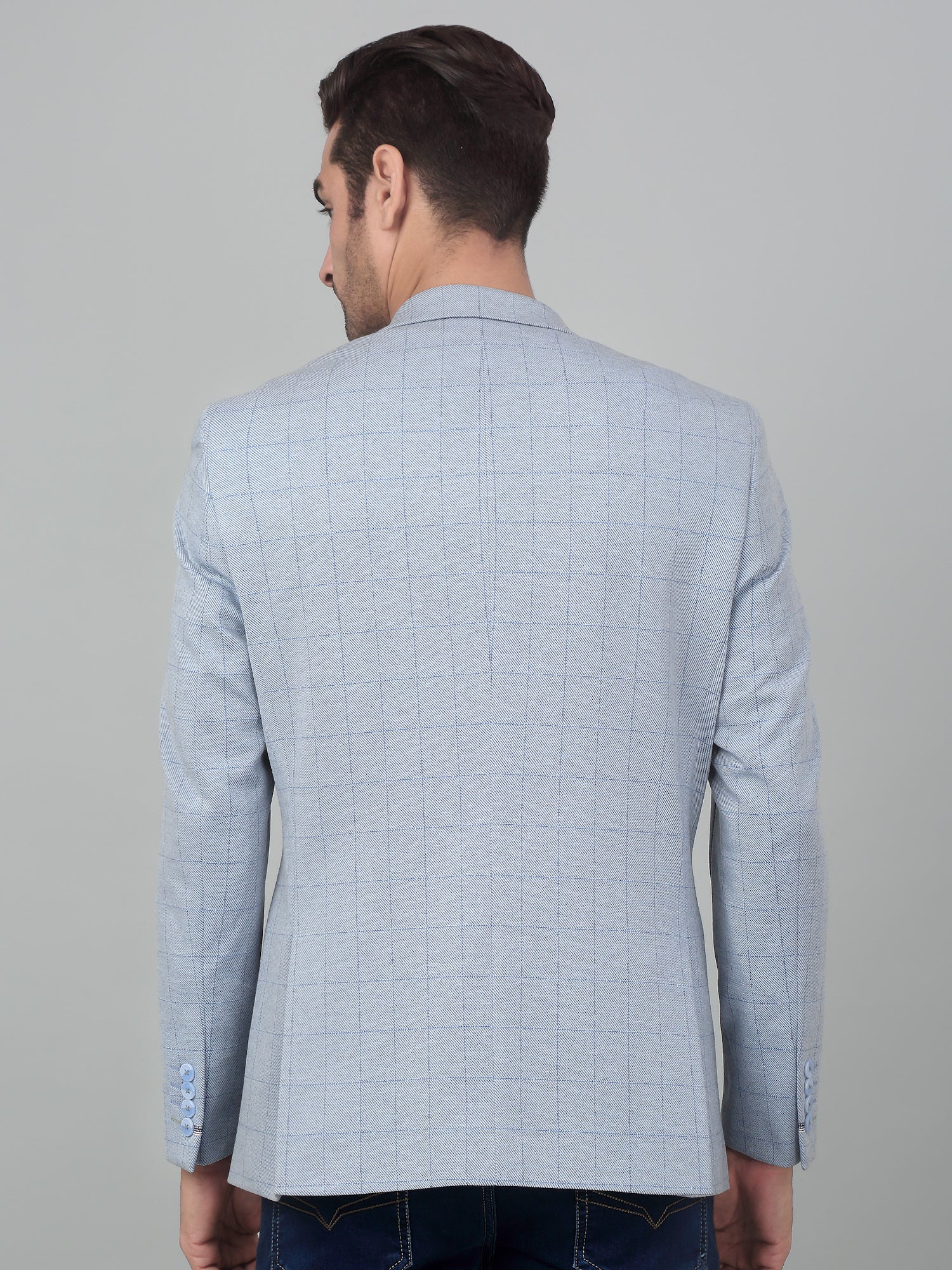 Blazer for Men | Premium Casual Blazer Slim Fit Notched Collar Terry Rayon Fabric Checkered Pattern - Image 2