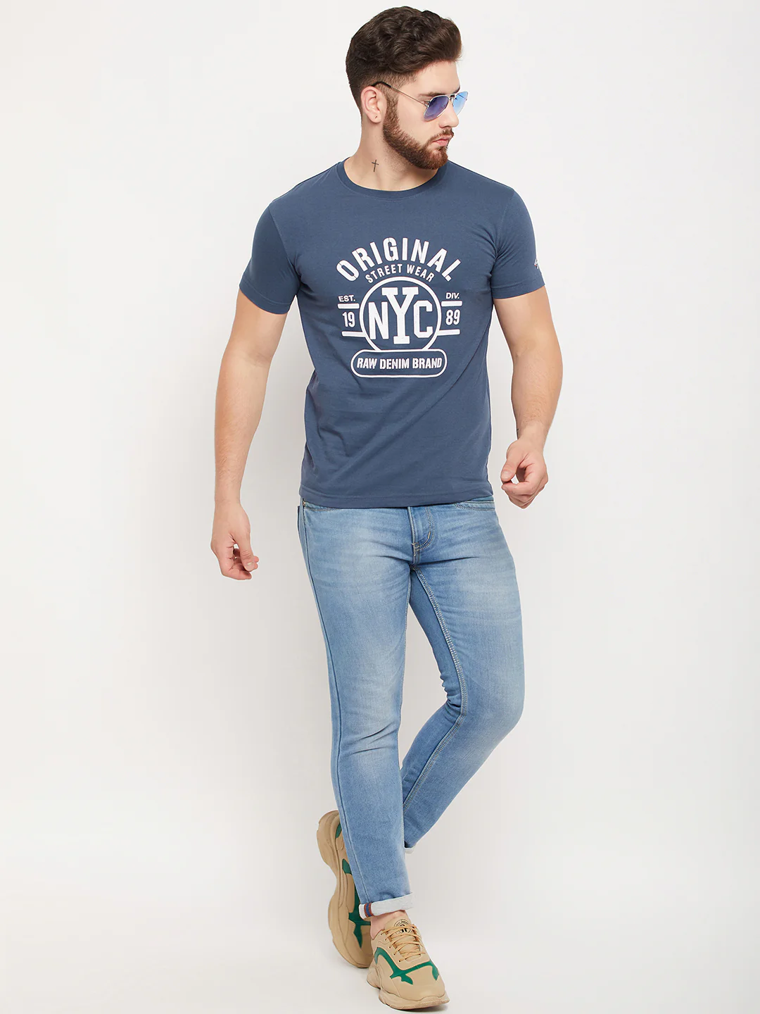 T-Shirt for Men | Breathable & Soft with Color Fastness Regular Fit Round Neck Poly Cotton Fabric Printed Pattern - Image 2