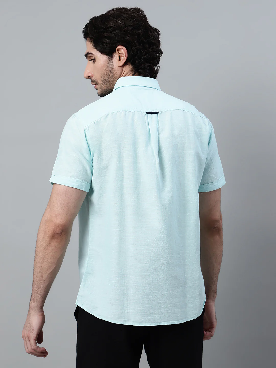 Casual Shirt for Men | Breathable & Soft with Color Fastness Regular Fit Spread Collar Neck Cotton Fabric Solid Pattern - Image 2