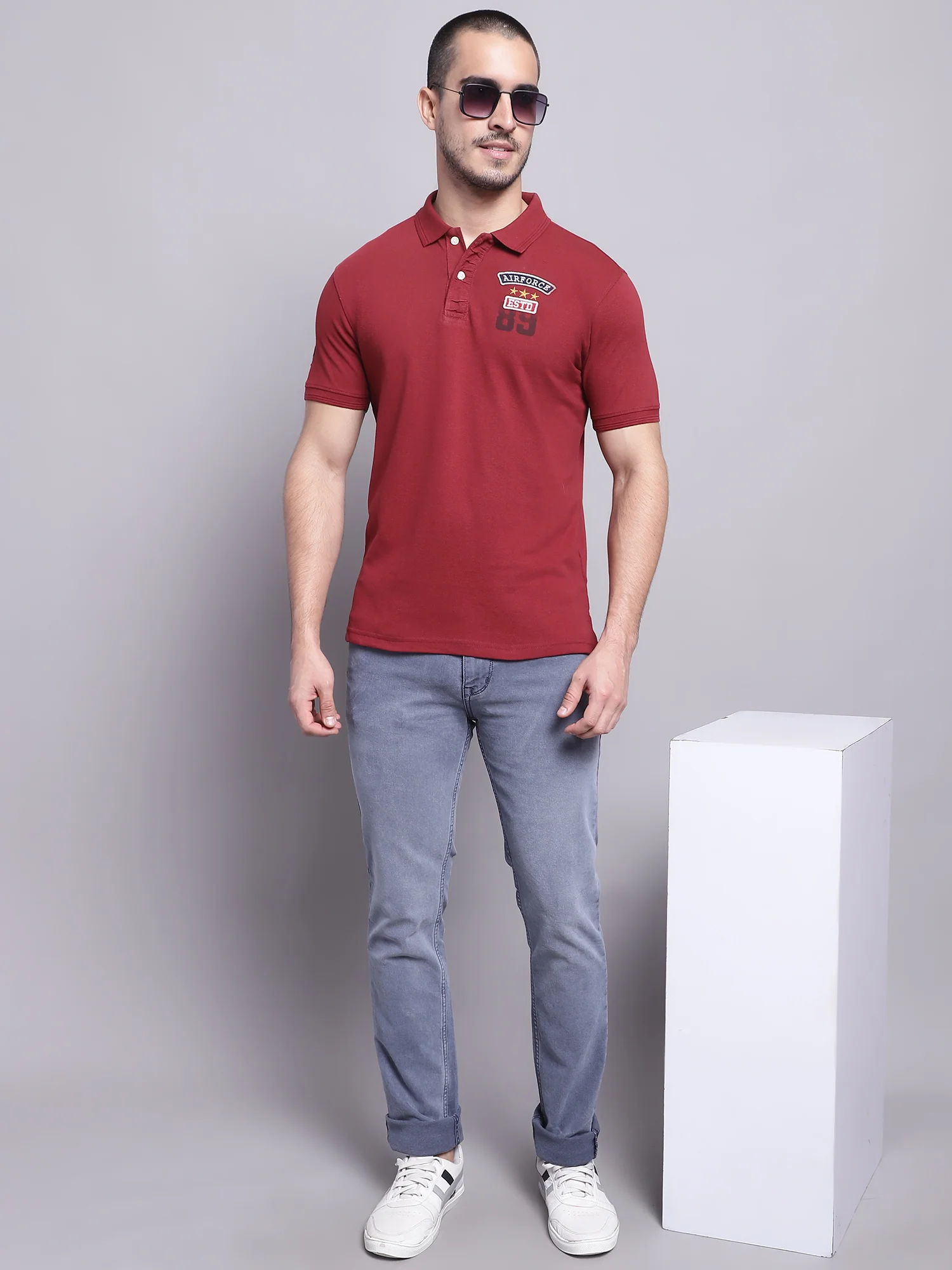 Denim Jeans for Men l Breathable & Soft with Color Fastness Ultra Narrow Fit Cotton Fabric Solid Pattern Button Closure - Image 5