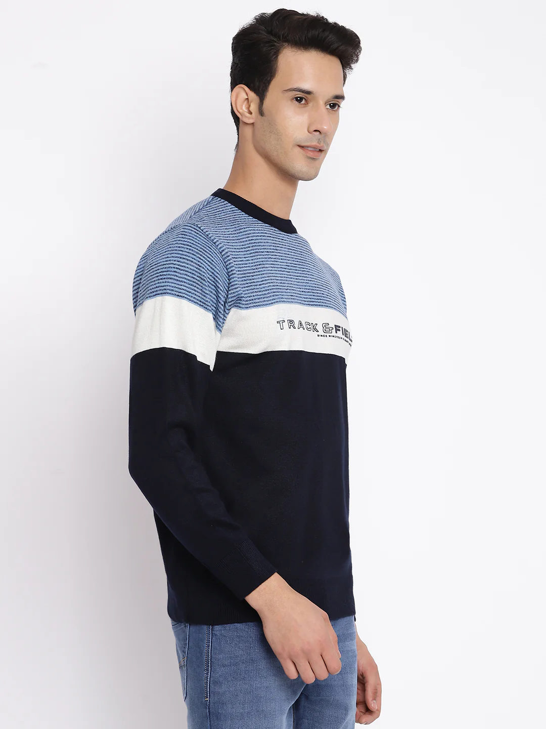Men Blue Sweater - Image 3