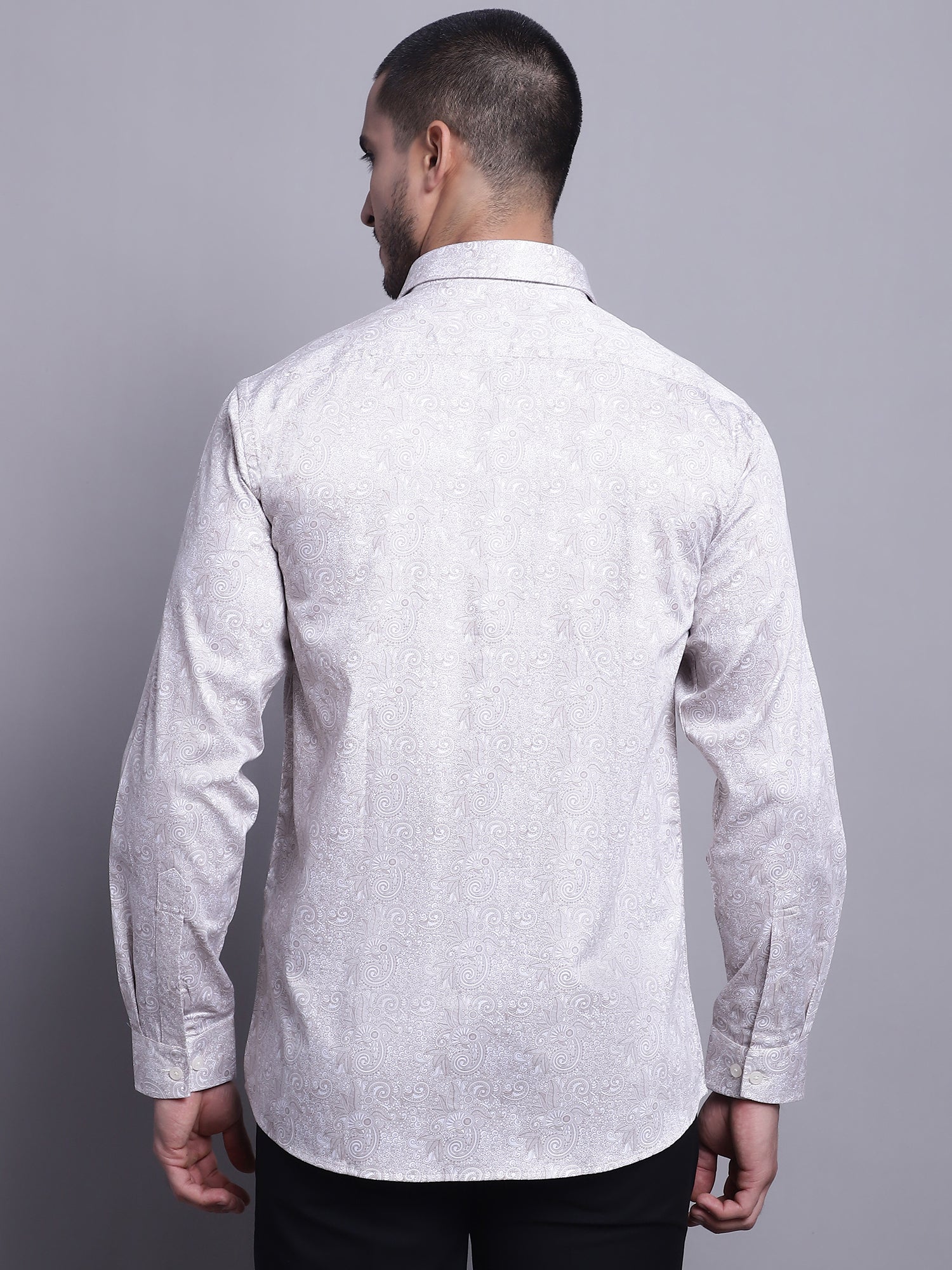 Formal Shirt for Men l Breathable & Soft with Color Fastness Regular Fit Spread Collar Neck Cotton Fabric Printed Pattern - Image 2