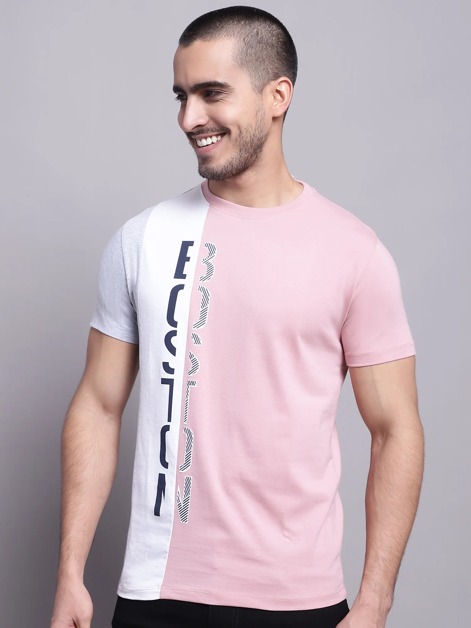 T-Shirt for Men | Breathable & Soft with Color Fastness Regular Fit Round Neck Poly Cotton Fabric Printed Pattern - Image 2
