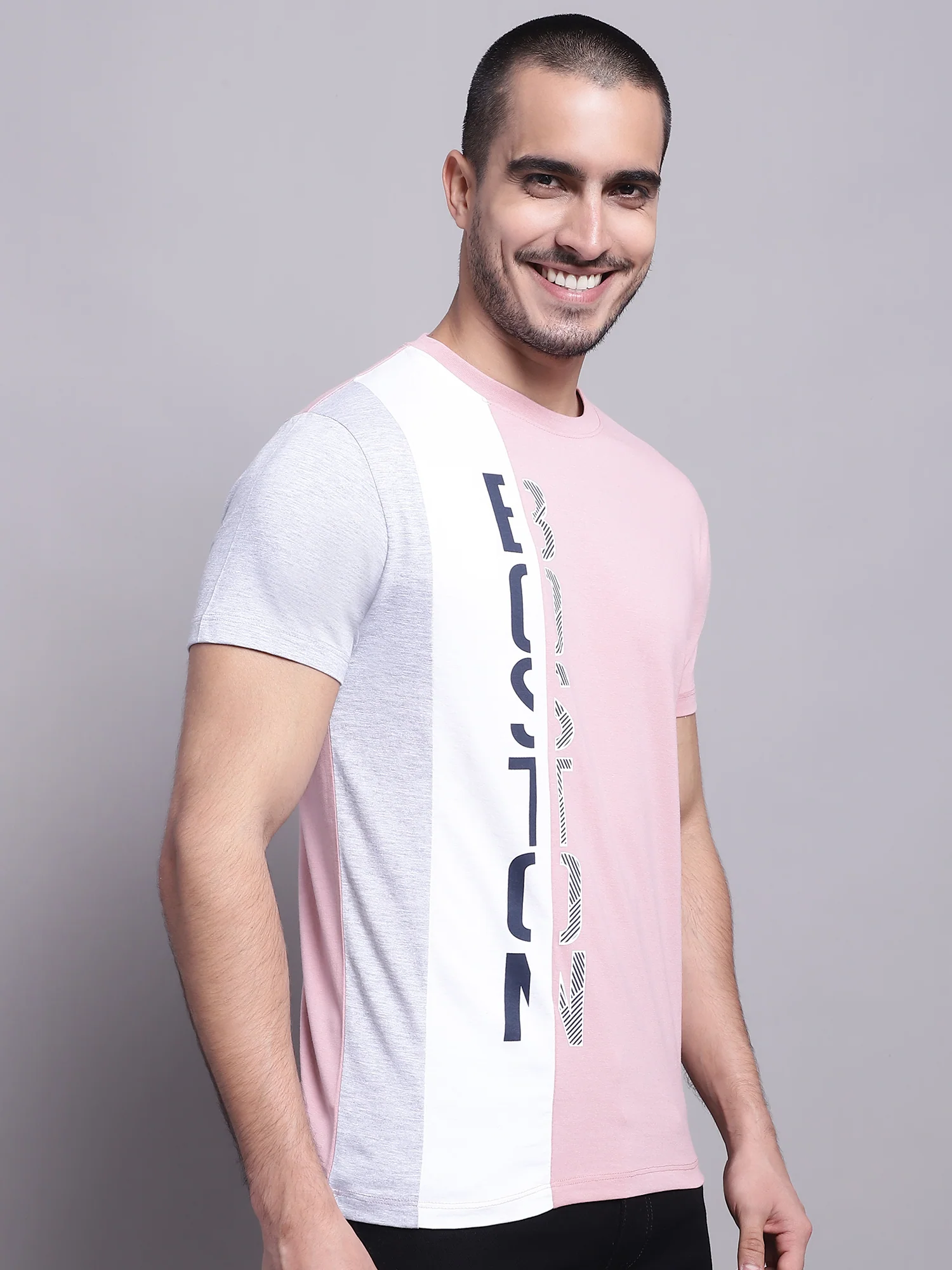 T-Shirt for Men | Breathable & Soft with Color Fastness Regular Fit Round Neck Poly Cotton Fabric Printed Pattern - Image 3
