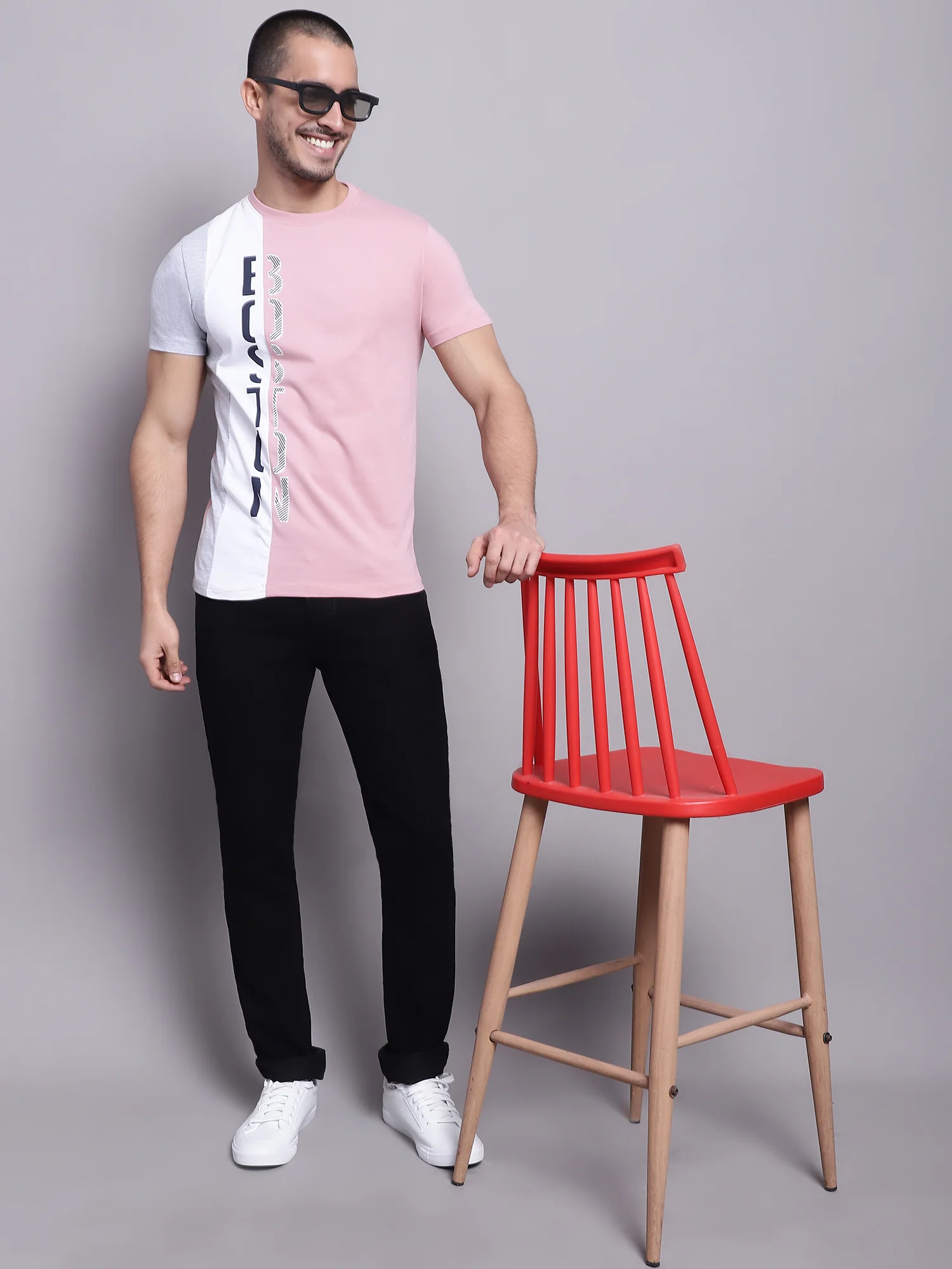 T-Shirt for Men | Breathable & Soft with Color Fastness Regular Fit Round Neck Poly Cotton Fabric Printed Pattern - Image 4