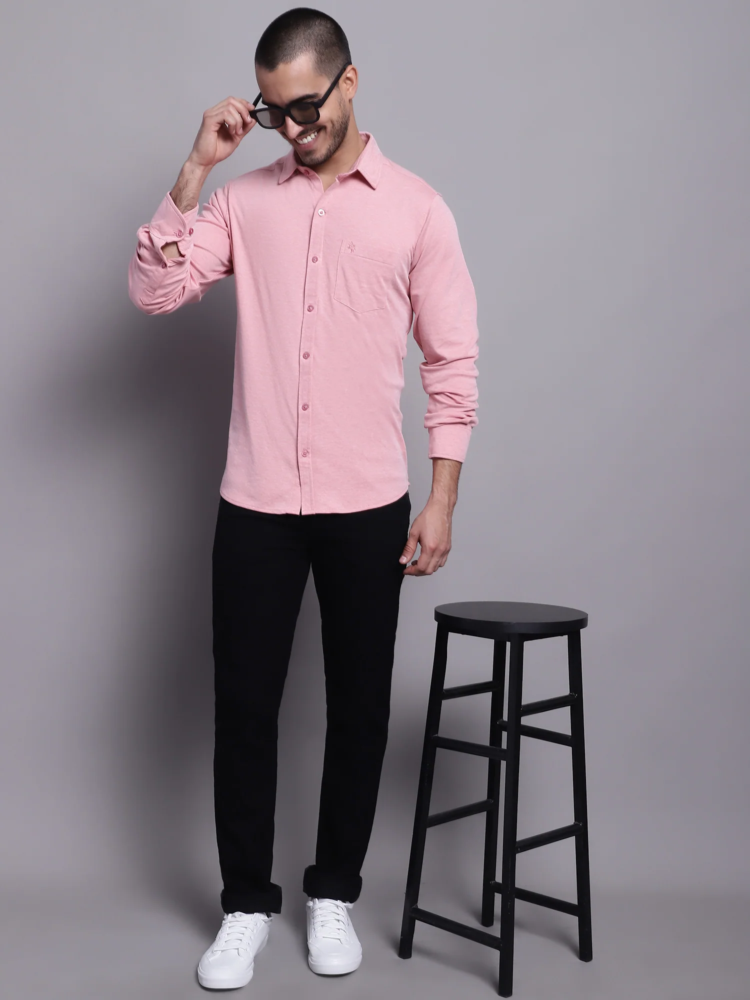 Casual Shirt for Men | Breathable & Soft with Color Fastness Regular Fit Spread Collar Neck Poly Cotton Fabric Solid Pattern - Image 4