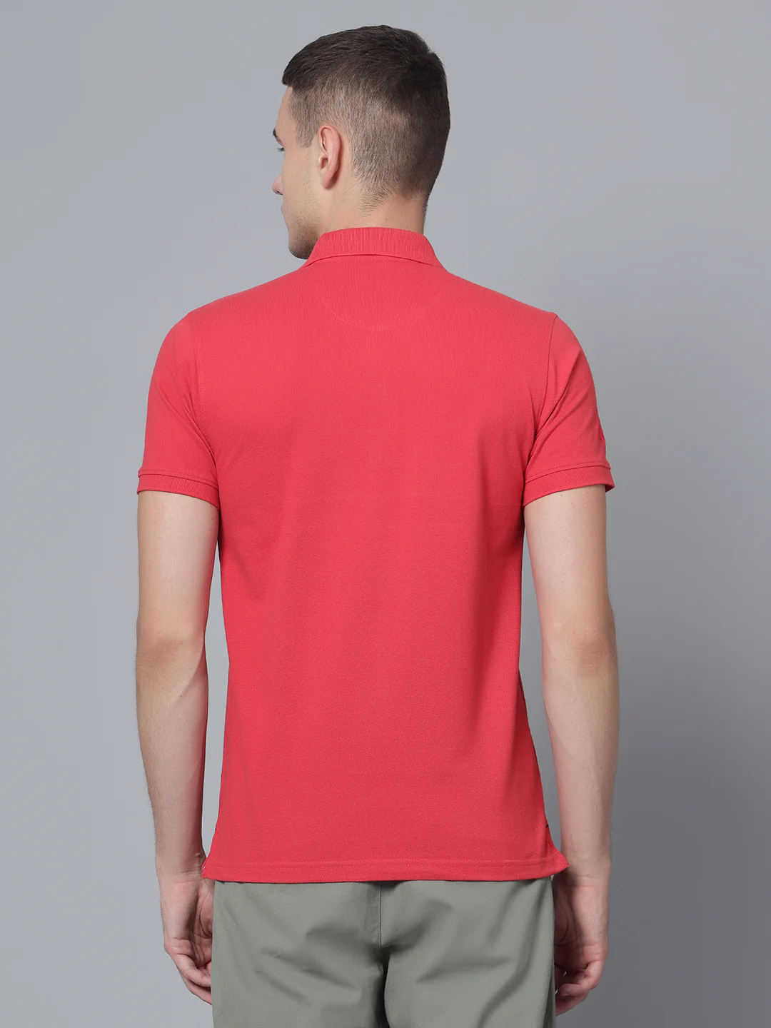T-Shirt for Men | Breathable & Soft with Color Fastness Regular Fit Polo Neck Poly Cotton Fabric Solid Pattern - Image 4