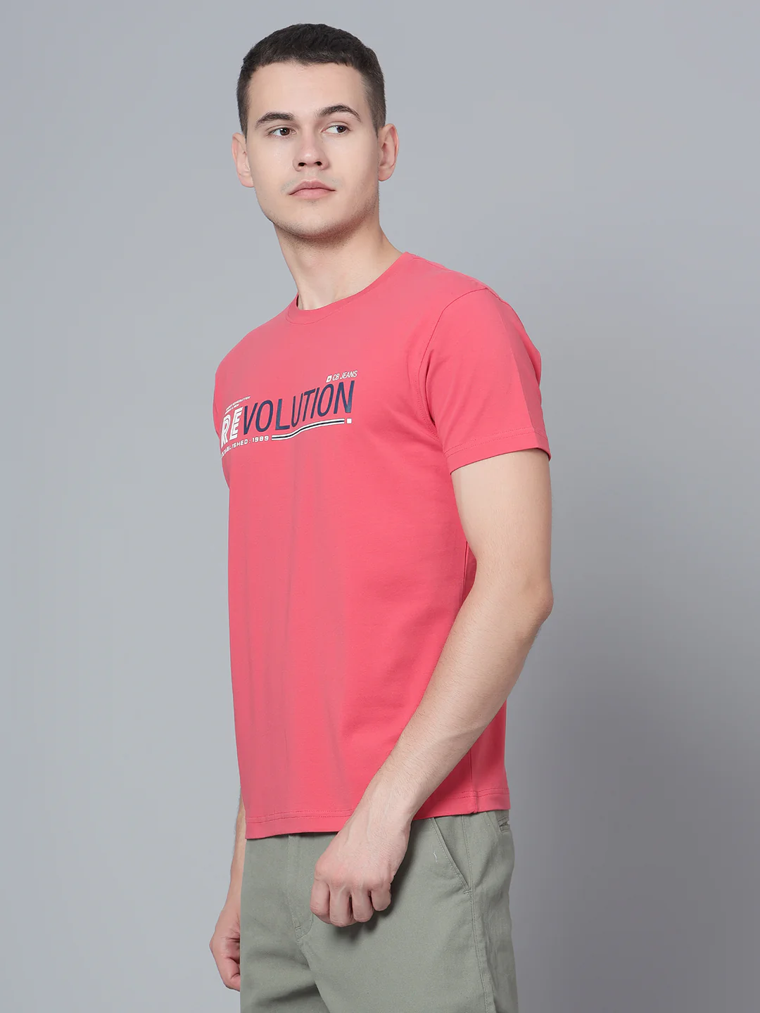 T-Shirt for Men | Breathable & Soft with Color Fastness Regular Fit Round Neck Cotton Blend Fabric Printed Pattern - Image 2