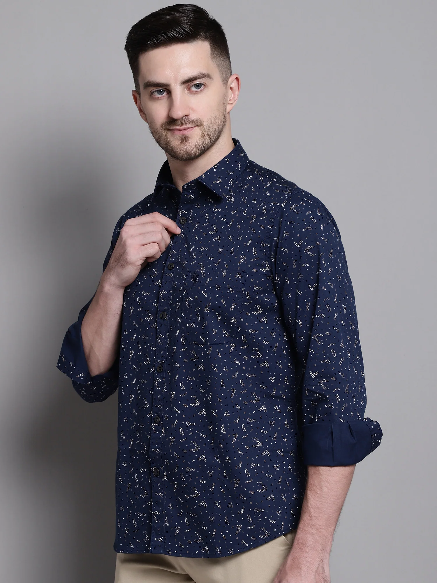 Casual Shirt for Men | Breathable & Soft with Color Fastness Regular Fit Spread Collar Neck Cotton Fabric Printed Pattern - Image 3