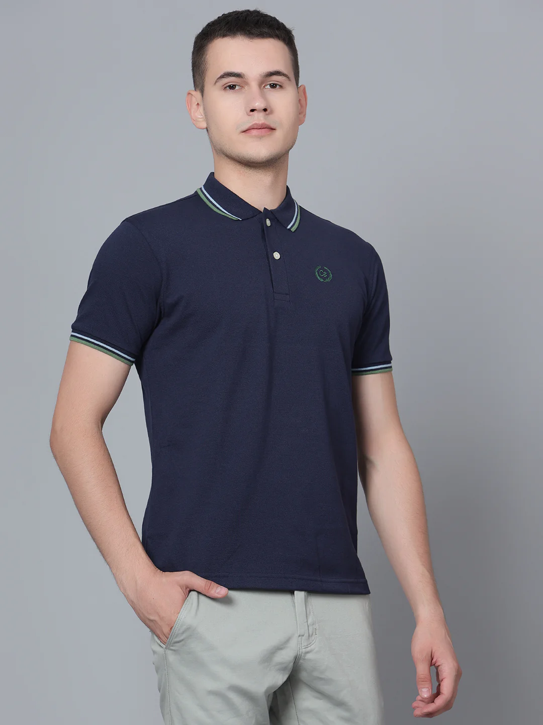 T-Shirt for Men | Breathable & Soft with Color Fastness Regular Fit Polo Neck Poly Cotton Fabric Solid Pattern - Image 3