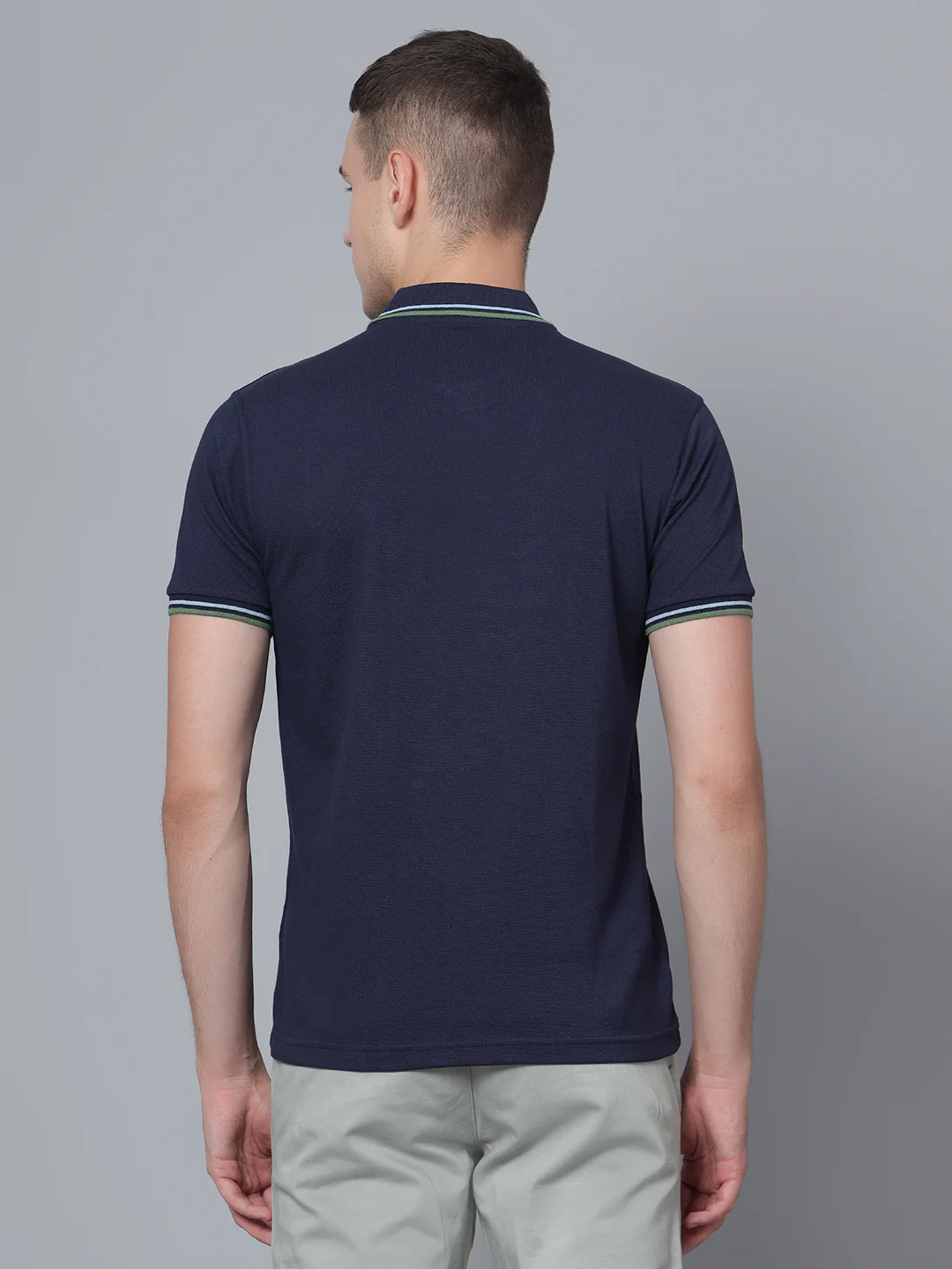 T-Shirt for Men | Breathable & Soft with Color Fastness Regular Fit Polo Neck Poly Cotton Fabric Solid Pattern - Image 4