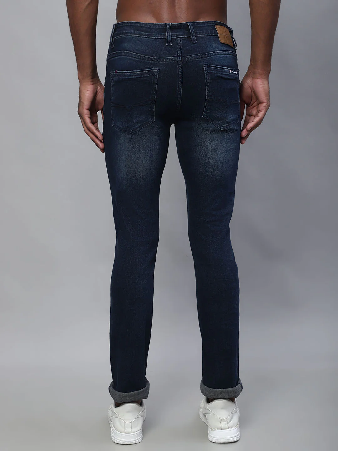 Denim Jeans for Men l Breathable & Soft with Color Fastness Ultra Narrow Fit Cotton Fabric Solid Pattern Button Closure - Image 2