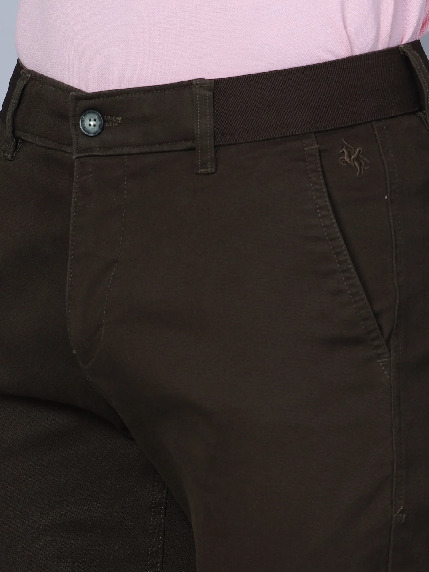 Men's Casual Flat front Military Green  Trousers - Image 5