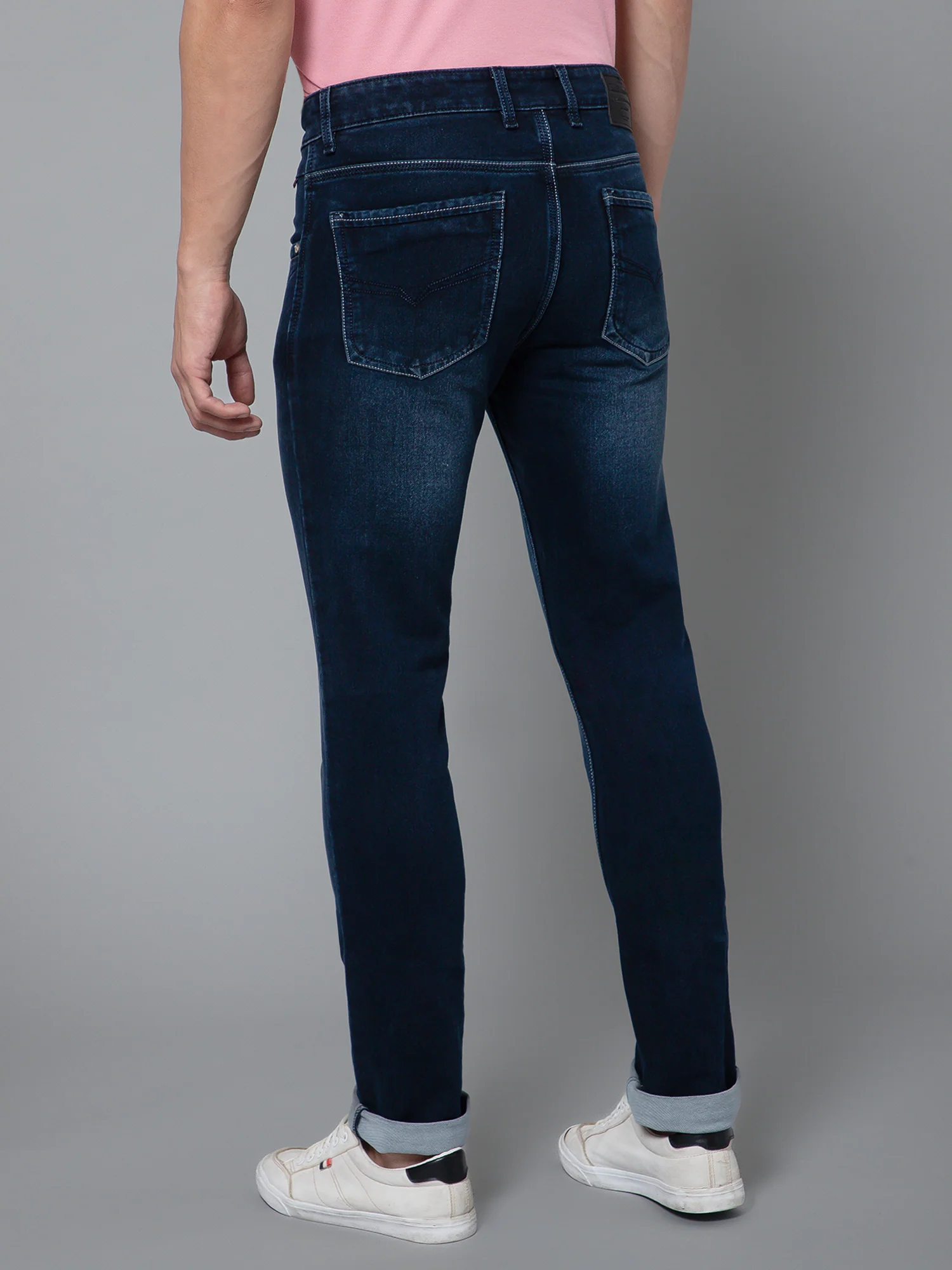 Denim Jeans for Men l Breathable & Soft with Color Fastness Ultra Narrow Fit Cotton Fabric Solid Pattern Button Closure - Image 4