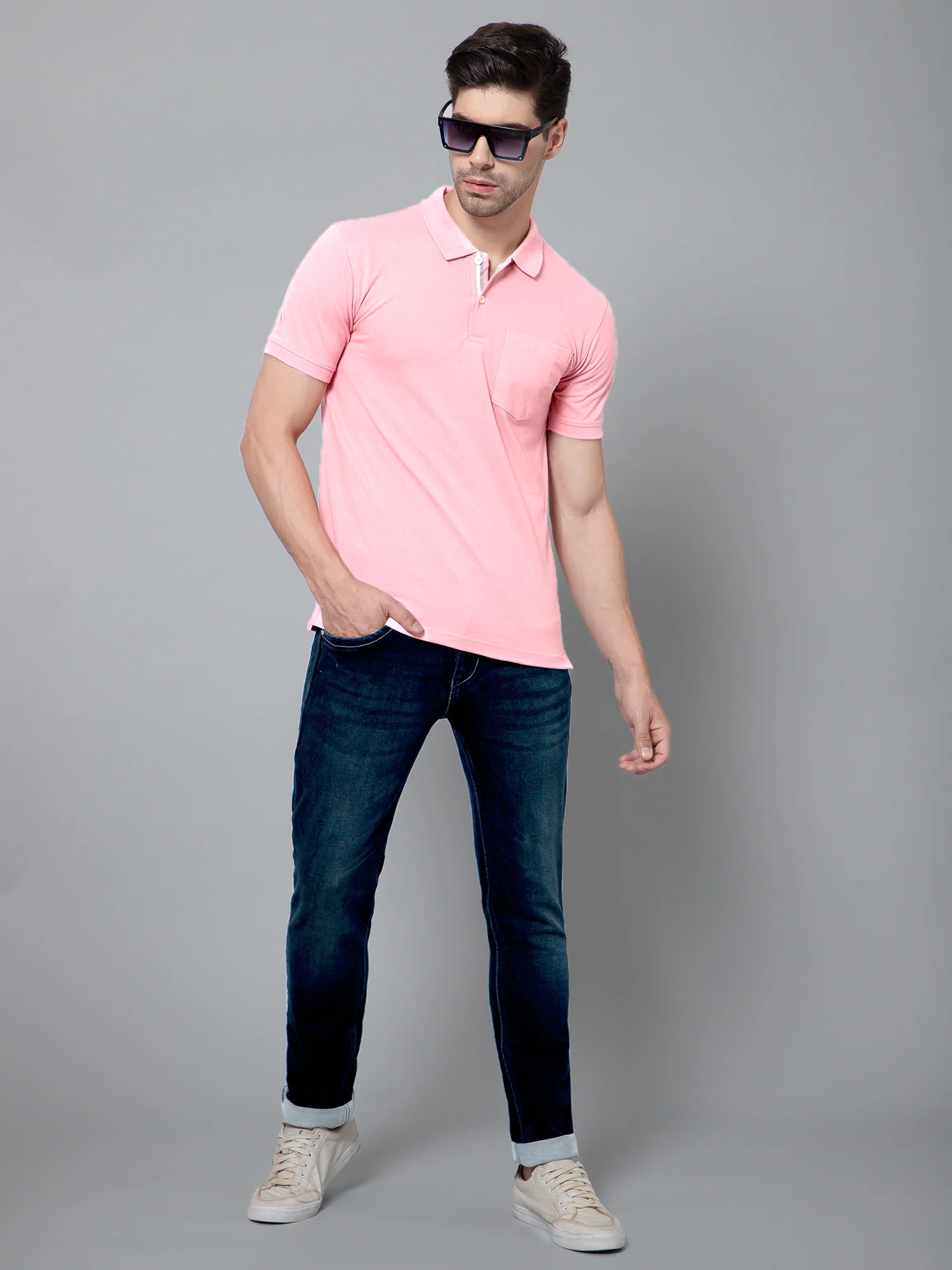 Denim Jeans for Men l Breathable & Soft with Color Fastness Ultra Narrow Fit Cotton Fabric Solid Pattern Button Closure - Image 5