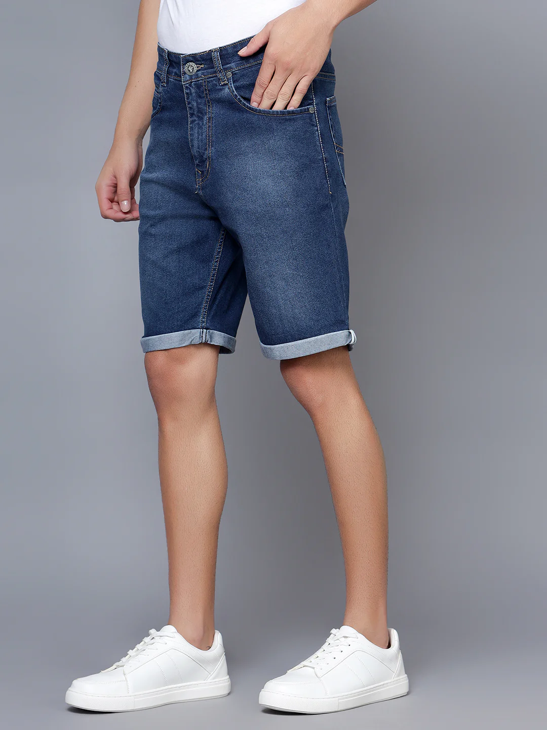 Men Dark Blue Shorts - Image 3