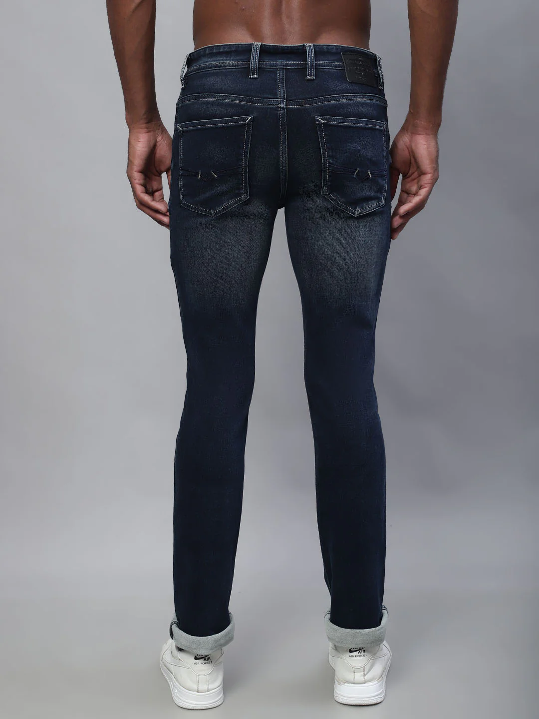 Denim Jeans for Men l Breathable & Soft with Color Fastness Ultra Narrow Fit Cotton Fabric Solid Pattern Button Closure - Image 2