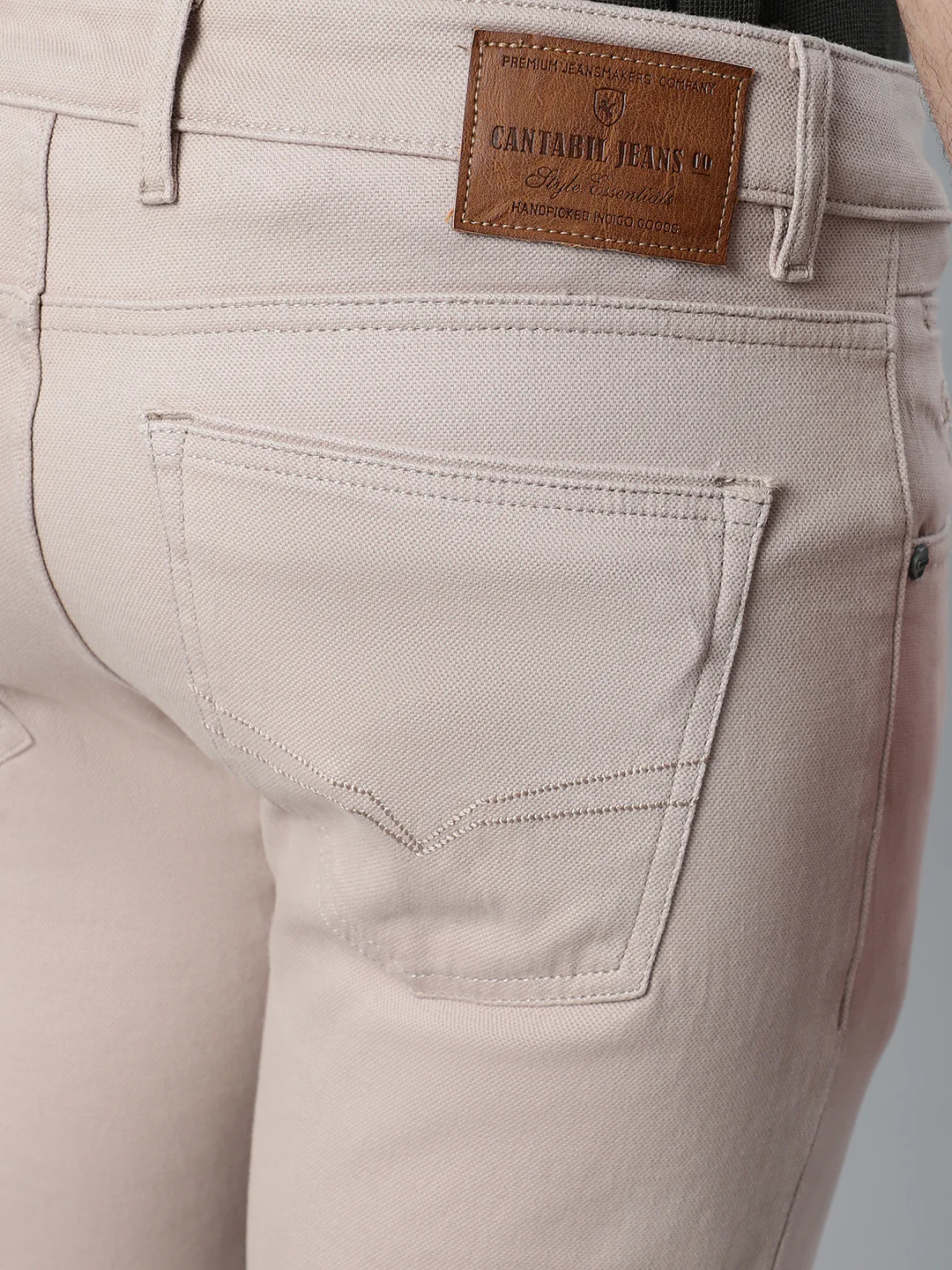 Men's Casual Flat front Fawn  Trousers - Image 6