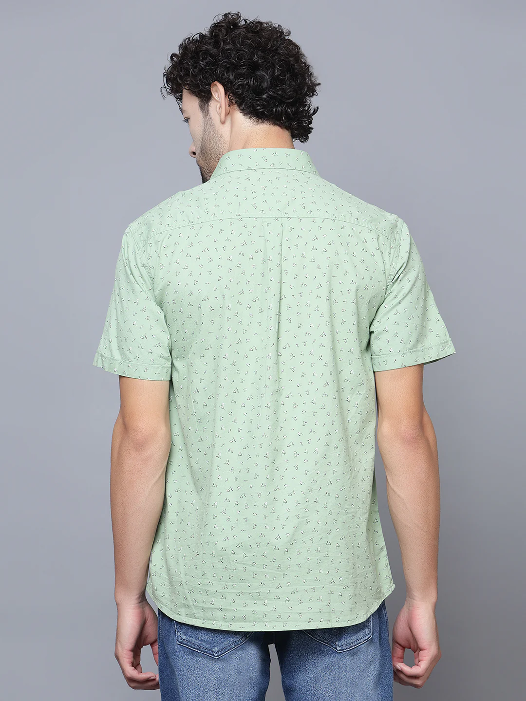 Casual Shirt for Men | Breathable & Soft with Color Fastness Regular Fit Spread Collar Neck Cotton Fabric Printed Pattern - Image 2