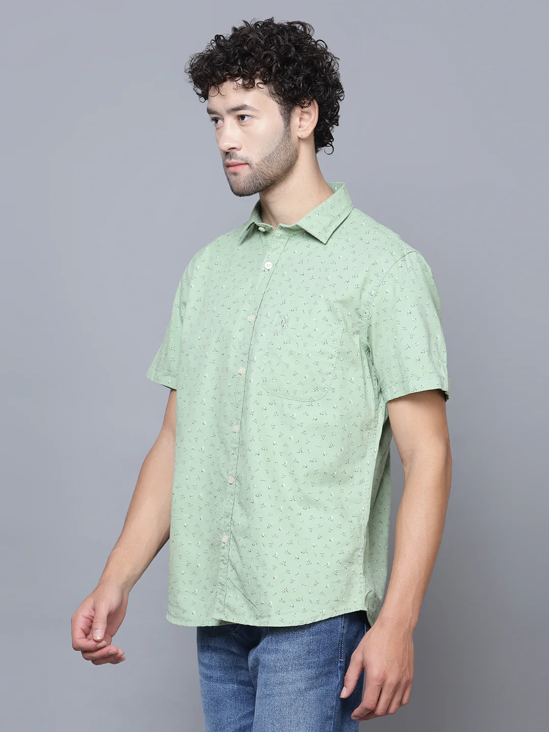 Casual Shirt for Men | Breathable & Soft with Color Fastness Regular Fit Spread Collar Neck Cotton Fabric Printed Pattern - Image 3