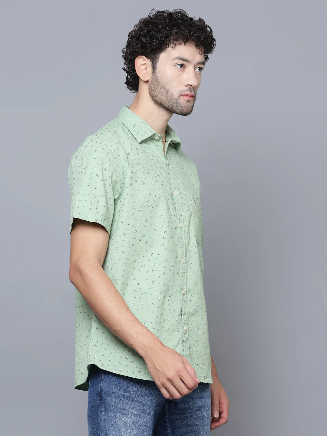 Casual Shirt for Men | Breathable & Soft with Color Fastness Regular Fit Spread Collar Neck Cotton Fabric Printed Pattern - Image 4