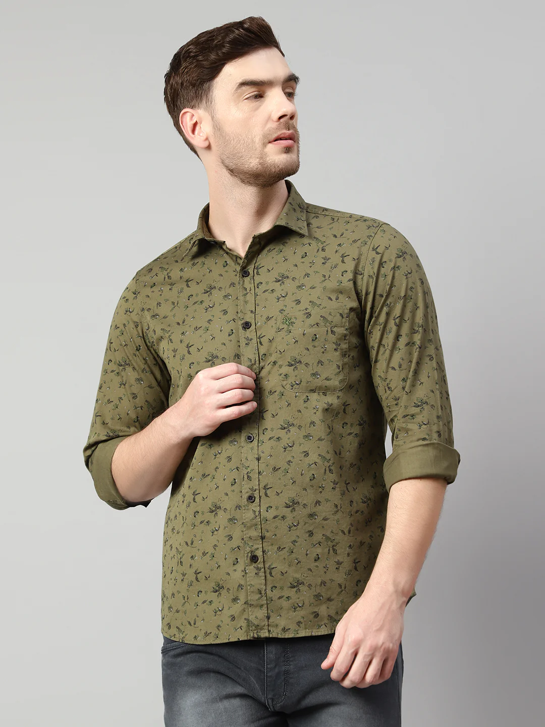 Casual Shirt for Men | Breathable & Soft with Color Fastness Regular Fit Spread Collar Neck Cotton Fabric Printed Pattern - Image 2