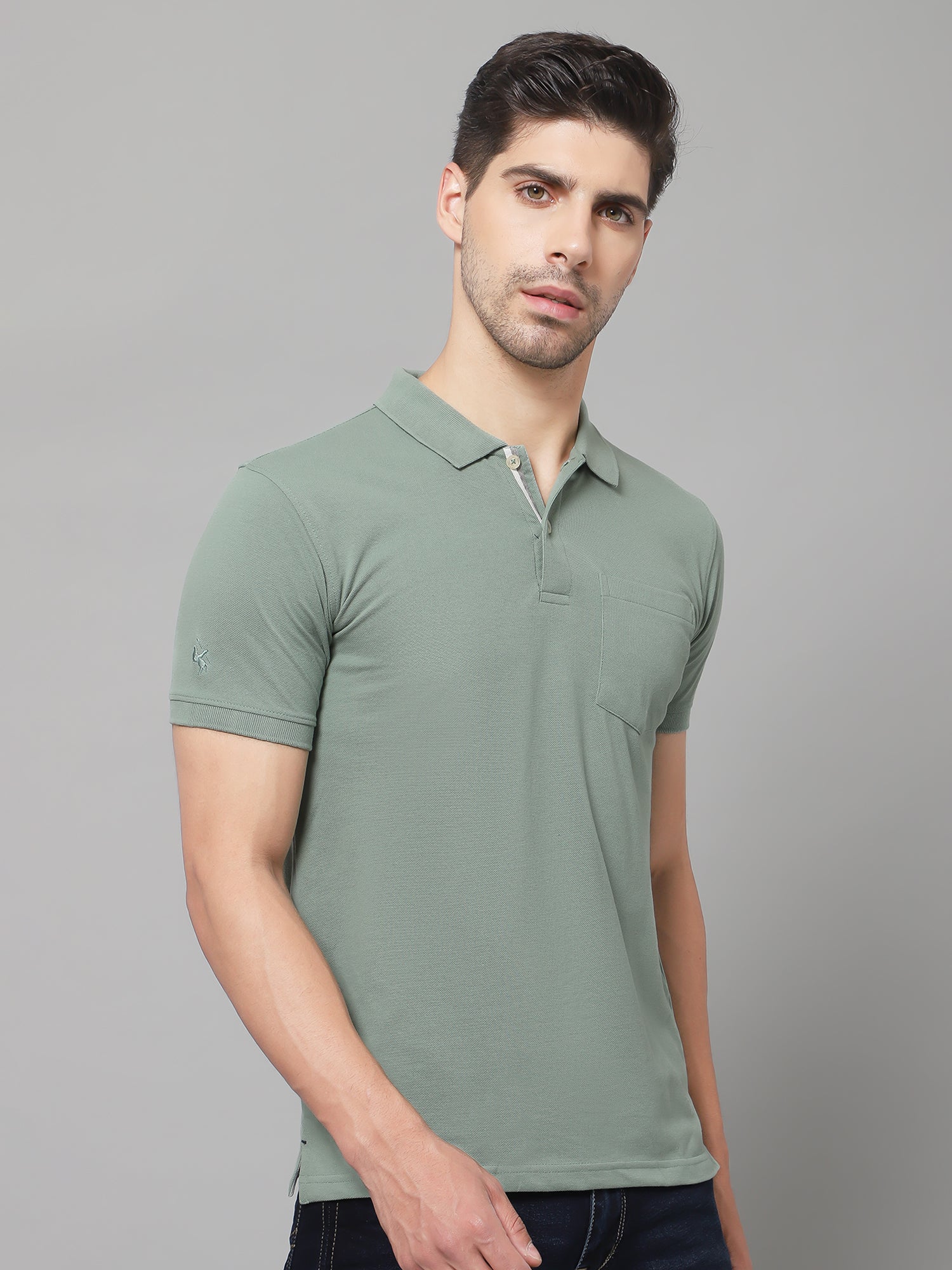 T-Shirt for Men | Breathable & Soft with Color Fastness Regular Fit Polo Neck Poly Cotton Fabric Solid Pattern - Image 3