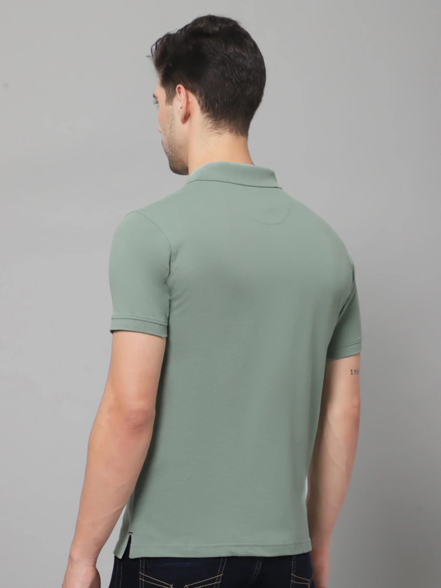 T-Shirt for Men | Breathable & Soft with Color Fastness Regular Fit Polo Neck Poly Cotton Fabric Solid Pattern - Image 4