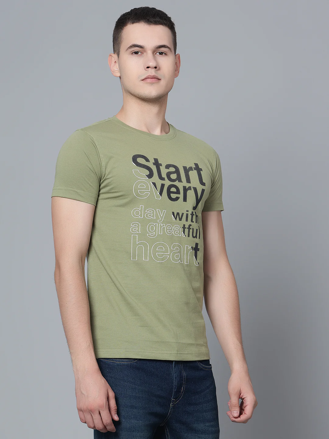 T-Shirt for Men | Breathable & Soft with Color Fastness Regular Fit Round Neck Poly Cotton Fabric Printed Pattern - Image 3