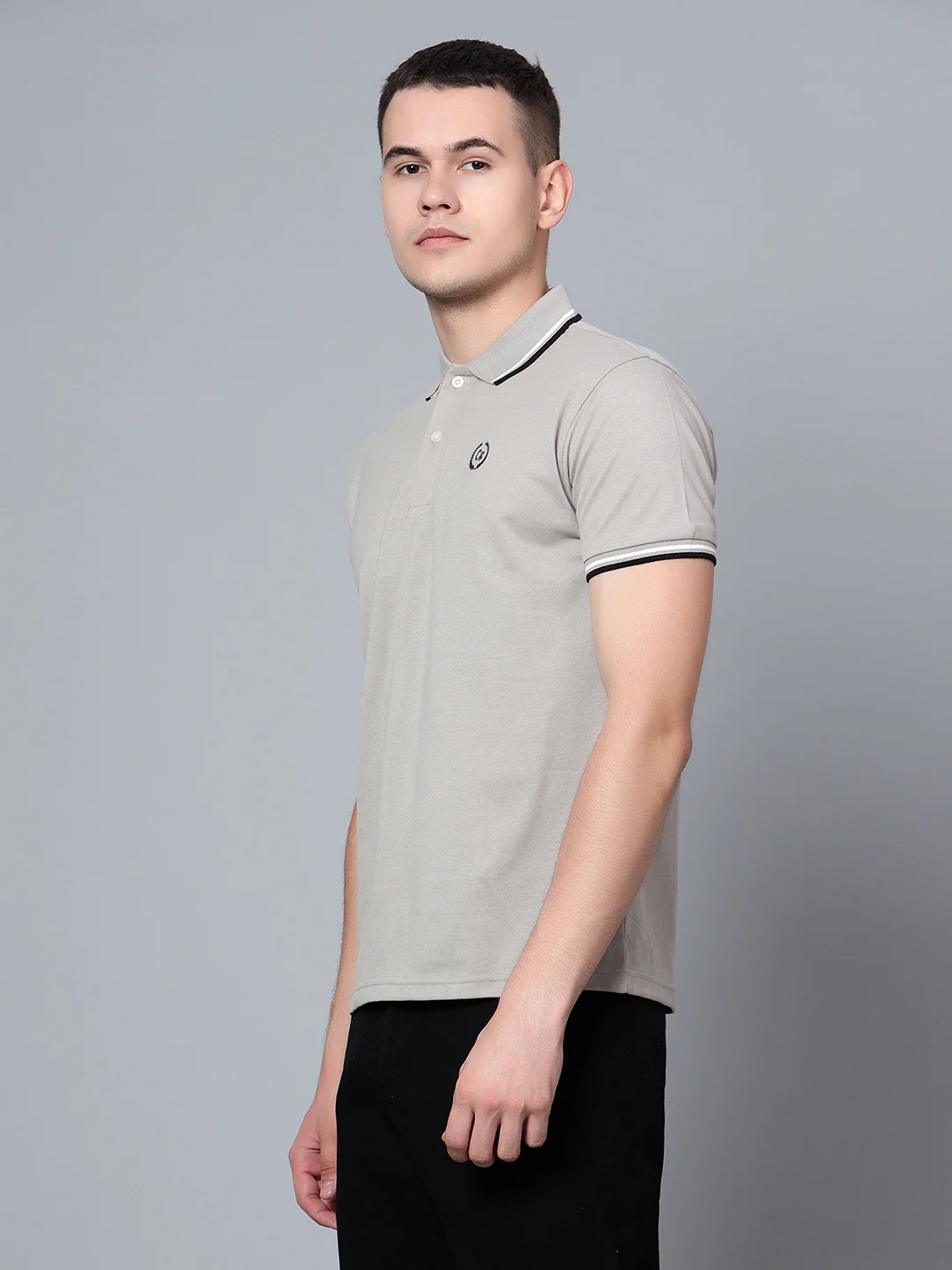 T-Shirt for Men | Breathable & Soft with Color Fastness Regular Fit Polo Neck Poly Cotton Fabric Solid Pattern - Image 3