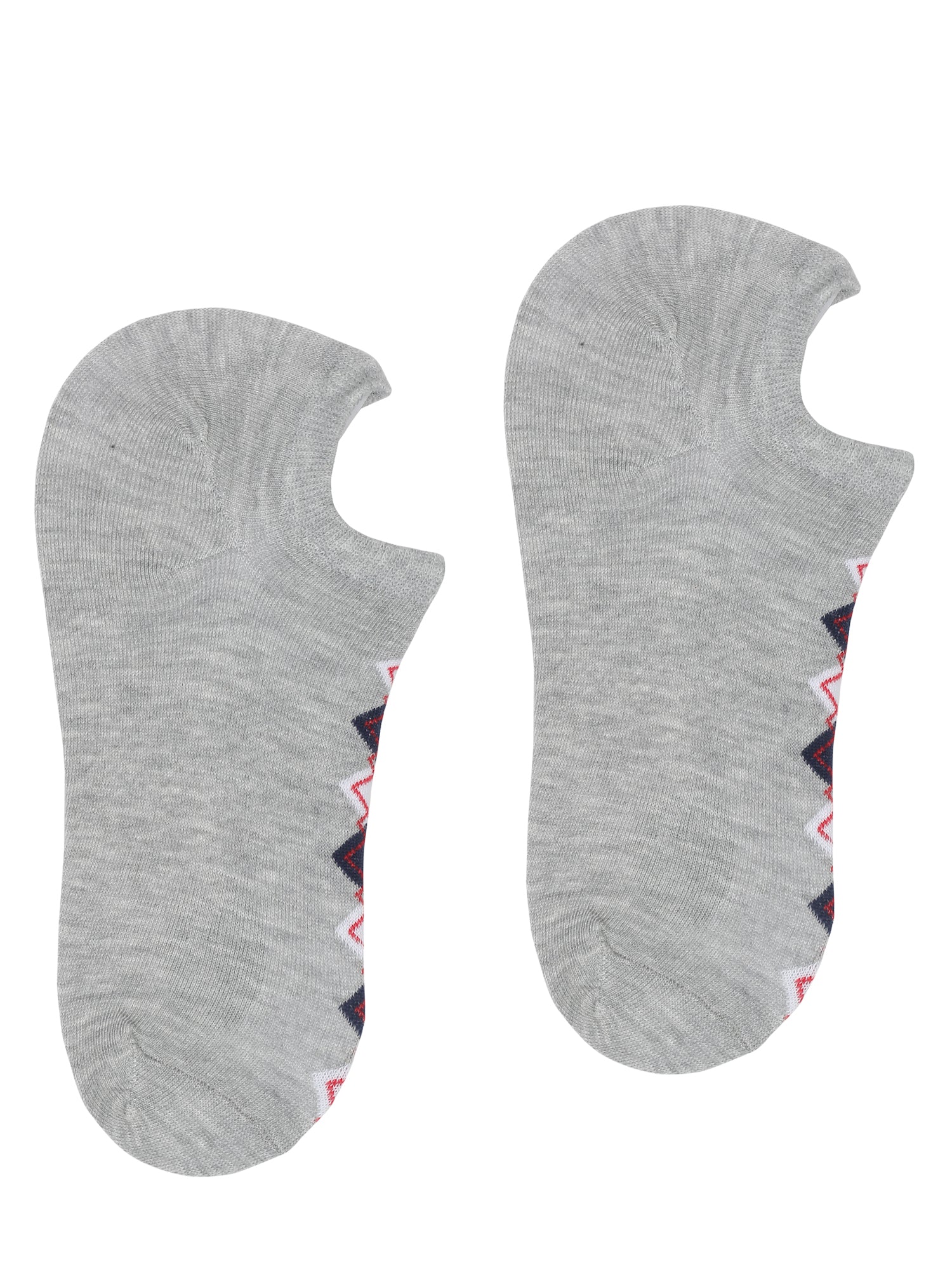 Men's Grey Melange Fashion No Show / Loafer Socks -Pack of 5 - Image 3