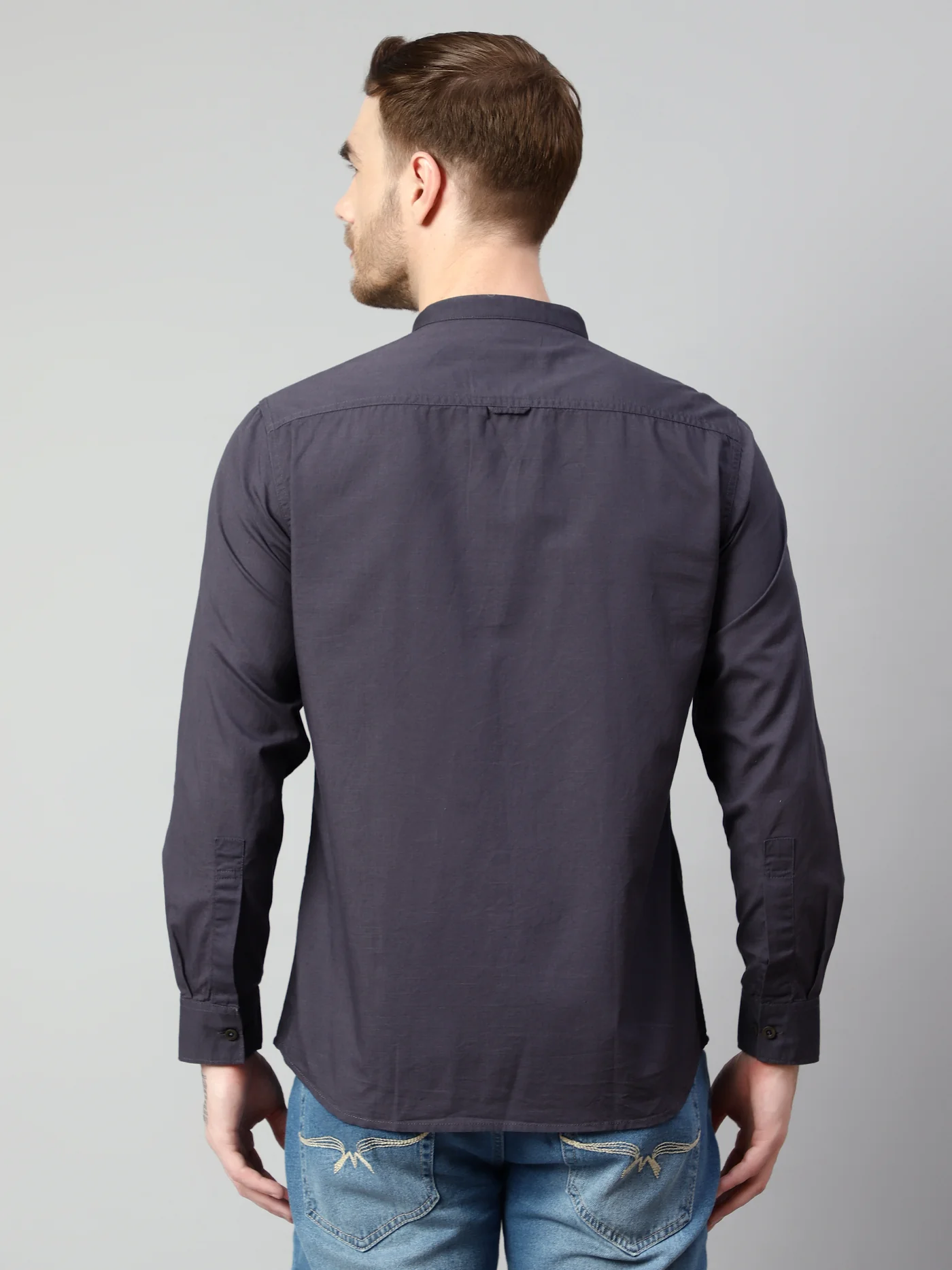 Casual Shirt for Men | Breathable & Soft with Color Fastness Regular Fit Spread Collar Neck Cotton Fabric Solid Pattern - Image 3