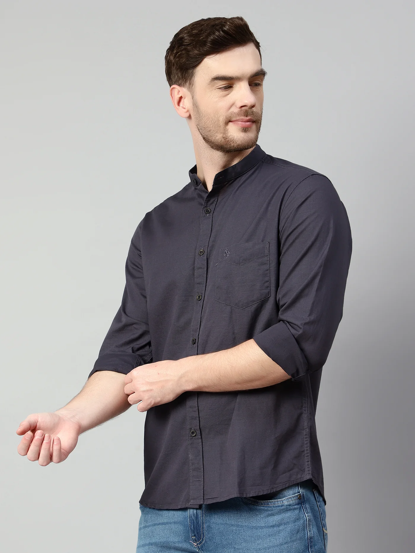 Casual Shirt for Men | Breathable & Soft with Color Fastness Regular Fit Spread Collar Neck Cotton Fabric Solid Pattern - Image 4