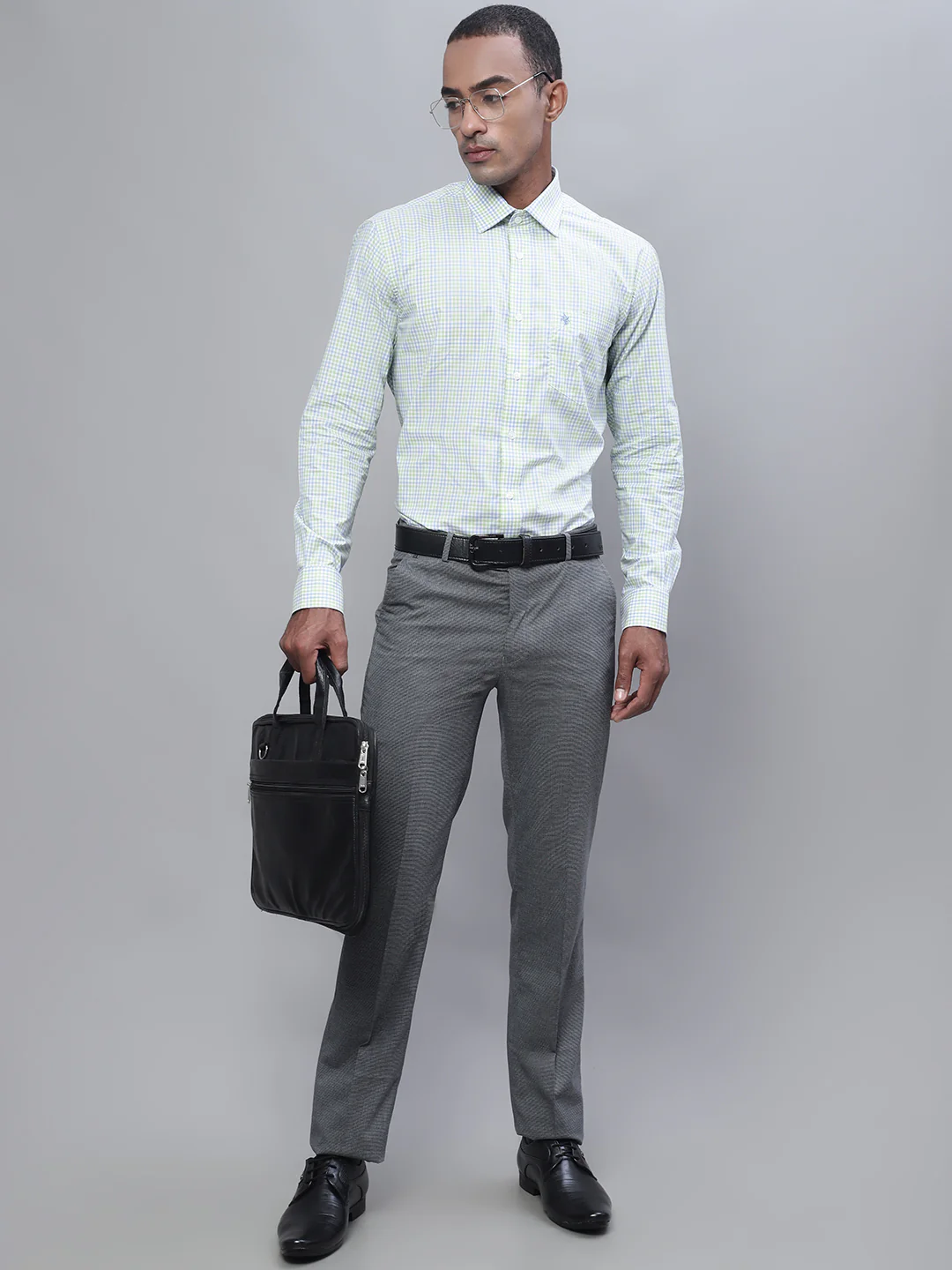 Formal Trouser for Men | Breathable & Soft with Color Fastness Regular Fit Lycra Fabric Self Design Pattern Hook & Eye Closure - Image 5