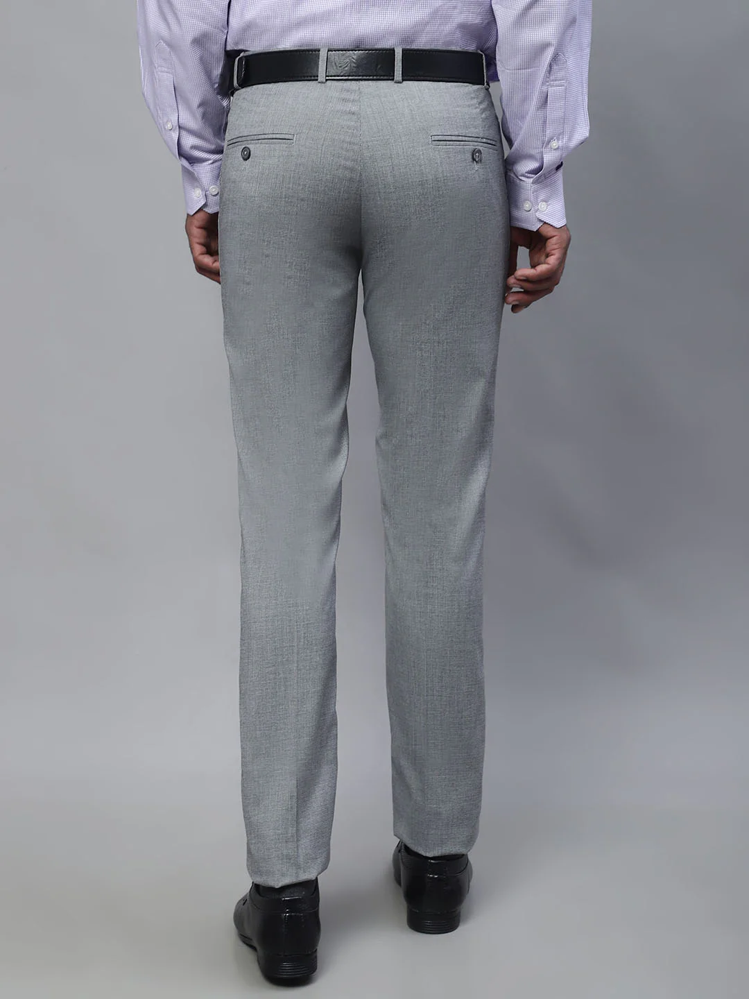 Formal Trouser for Men | Breathable & Soft with Color Fastness Regular Fit Poly Viscose Fabric Self Design Pattern Hook & Eye Closure - Image 2