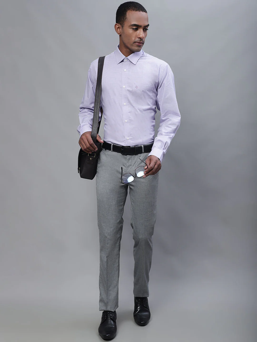 Formal Trouser for Men | Breathable & Soft with Color Fastness Regular Fit Poly Viscose Fabric Self Design Pattern Hook & Eye Closure - Image 5