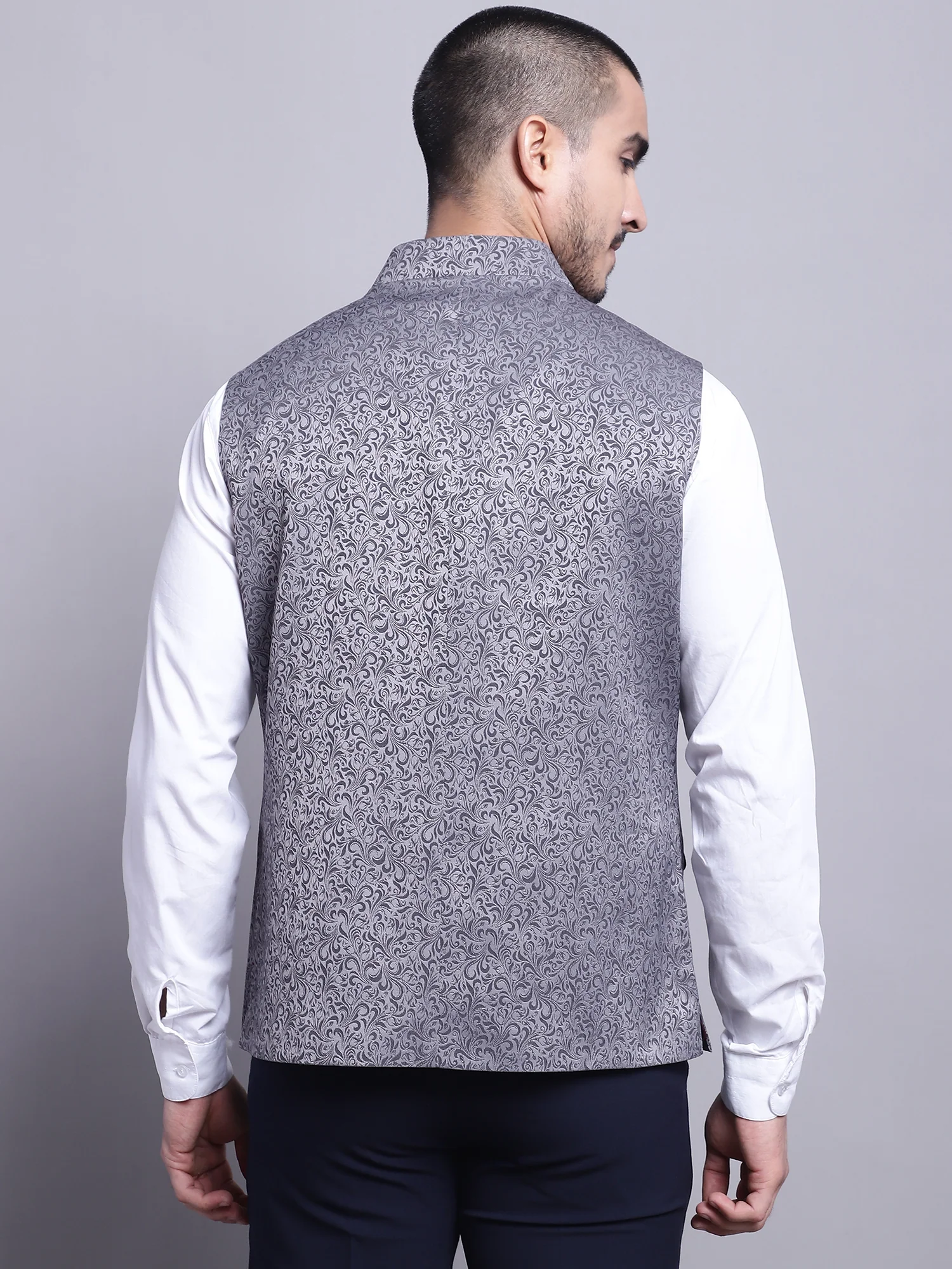 Men Grey Waist Coat - Image 2