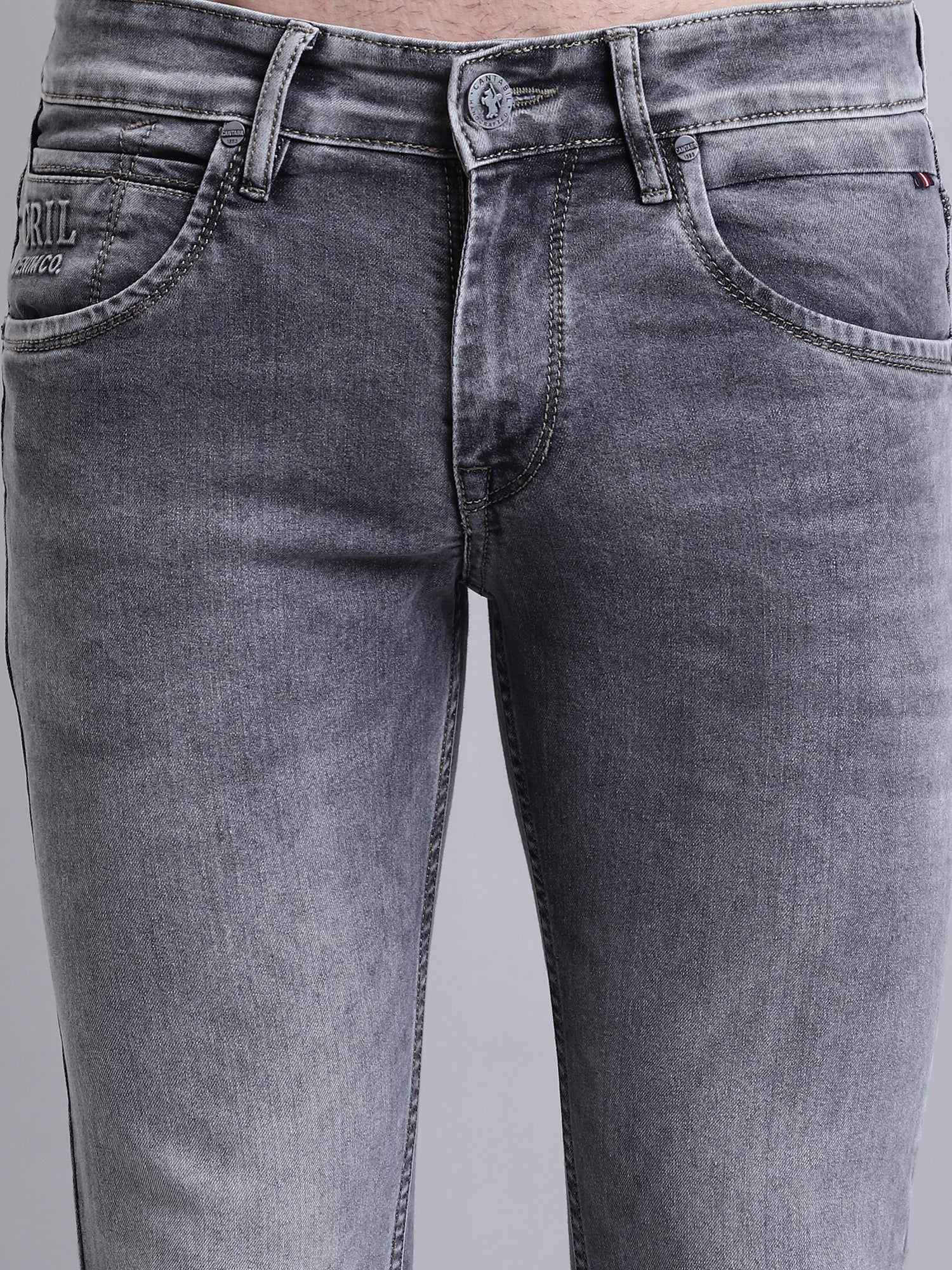 Denim Jeans for Men l Breathable & Soft with Color Fastness Ultra Narrow Fit Cotton Fabric Solid Pattern Button Closure - Image 6