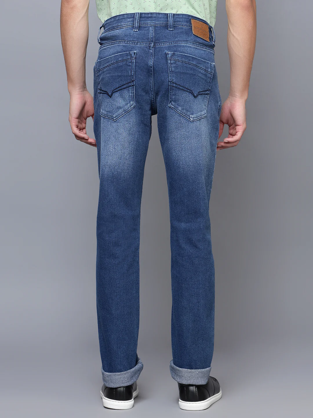 Denim Jeans for Men l Breathable & Soft with Color Fastness Ultra Narrow Fit Cotton Fabric Solid Pattern Button Closure - Image 2