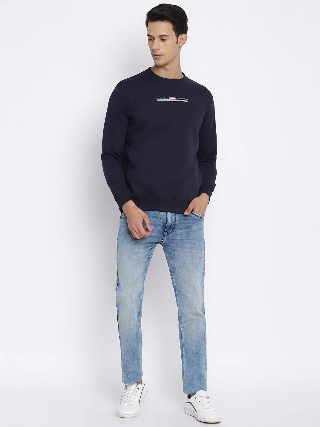 Denim Jeans for Men l Breathable & Soft with Color Fastness Ultra Narrow Fit Cotton Fabric Solid Pattern Button Closure - Image 5