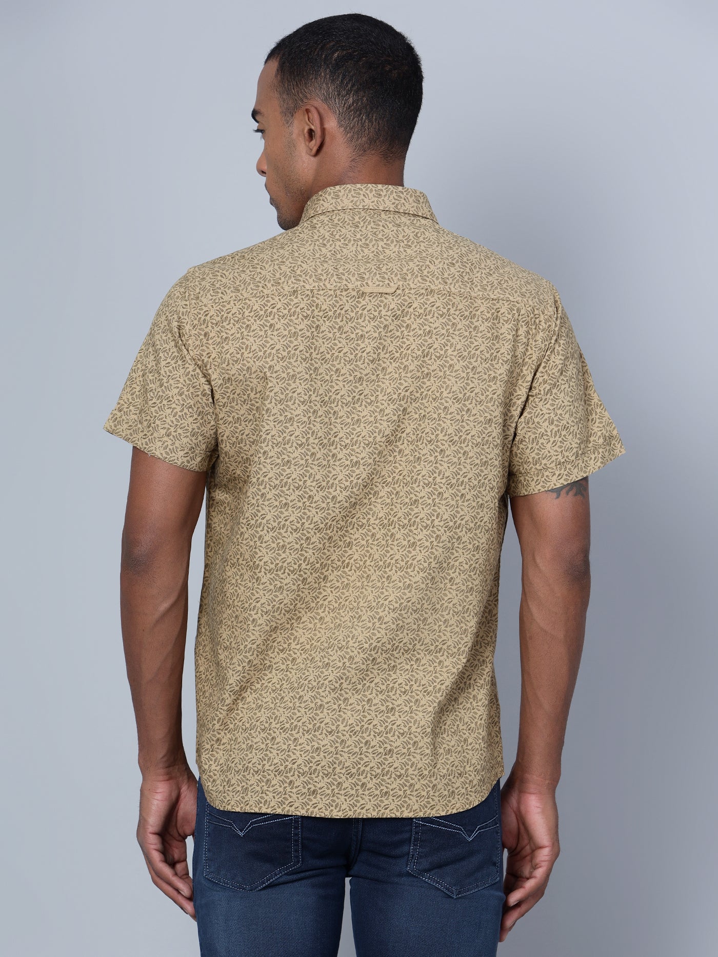 Casual Shirt for Men | Breathable & Soft with Color Fastness Regular Fit Spread Collar Neck Cotton Fabric Printed Pattern - Image 4